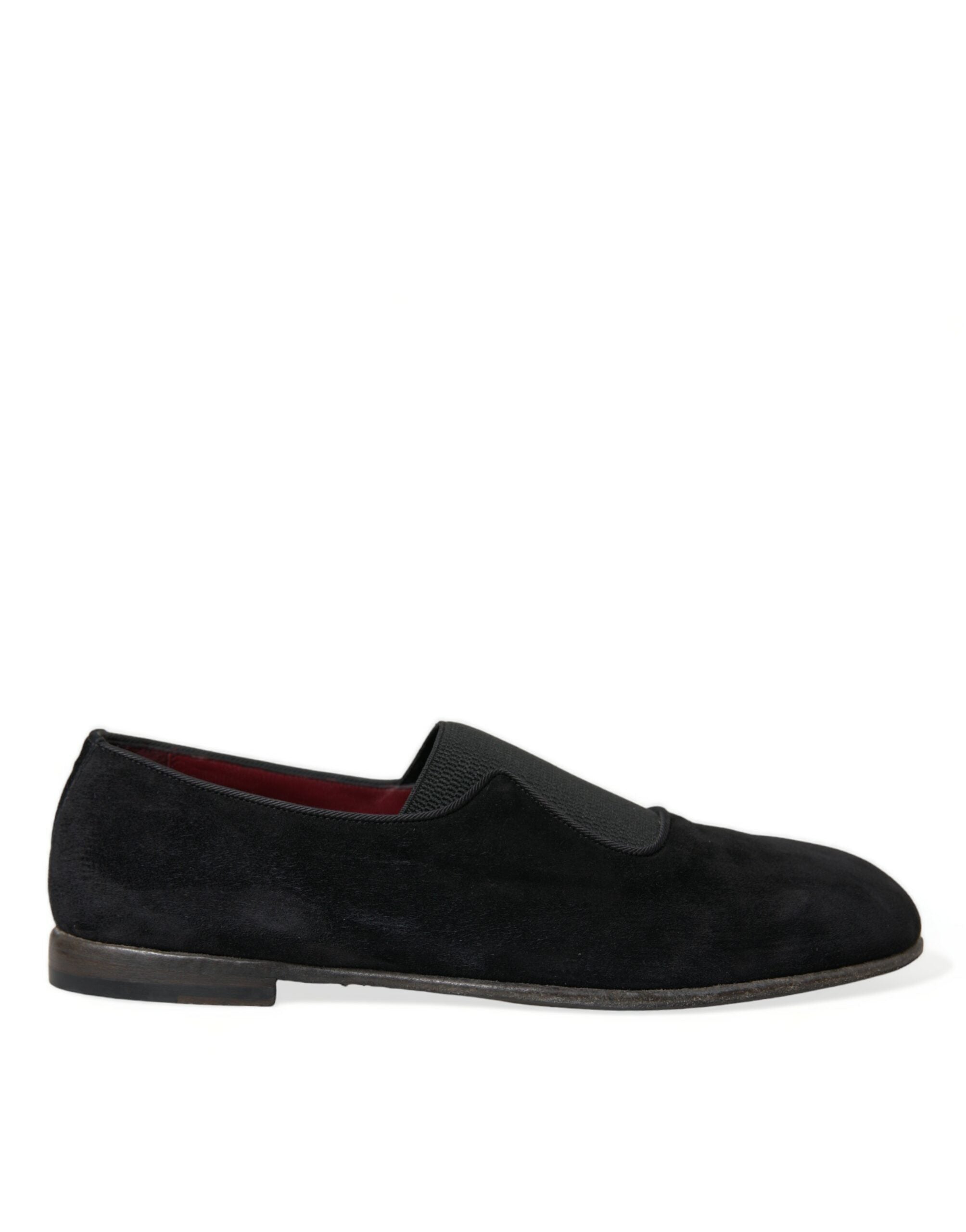 Dolce & Gabbana Svarta RUNWAY Velour AMALFI Loafers Skor