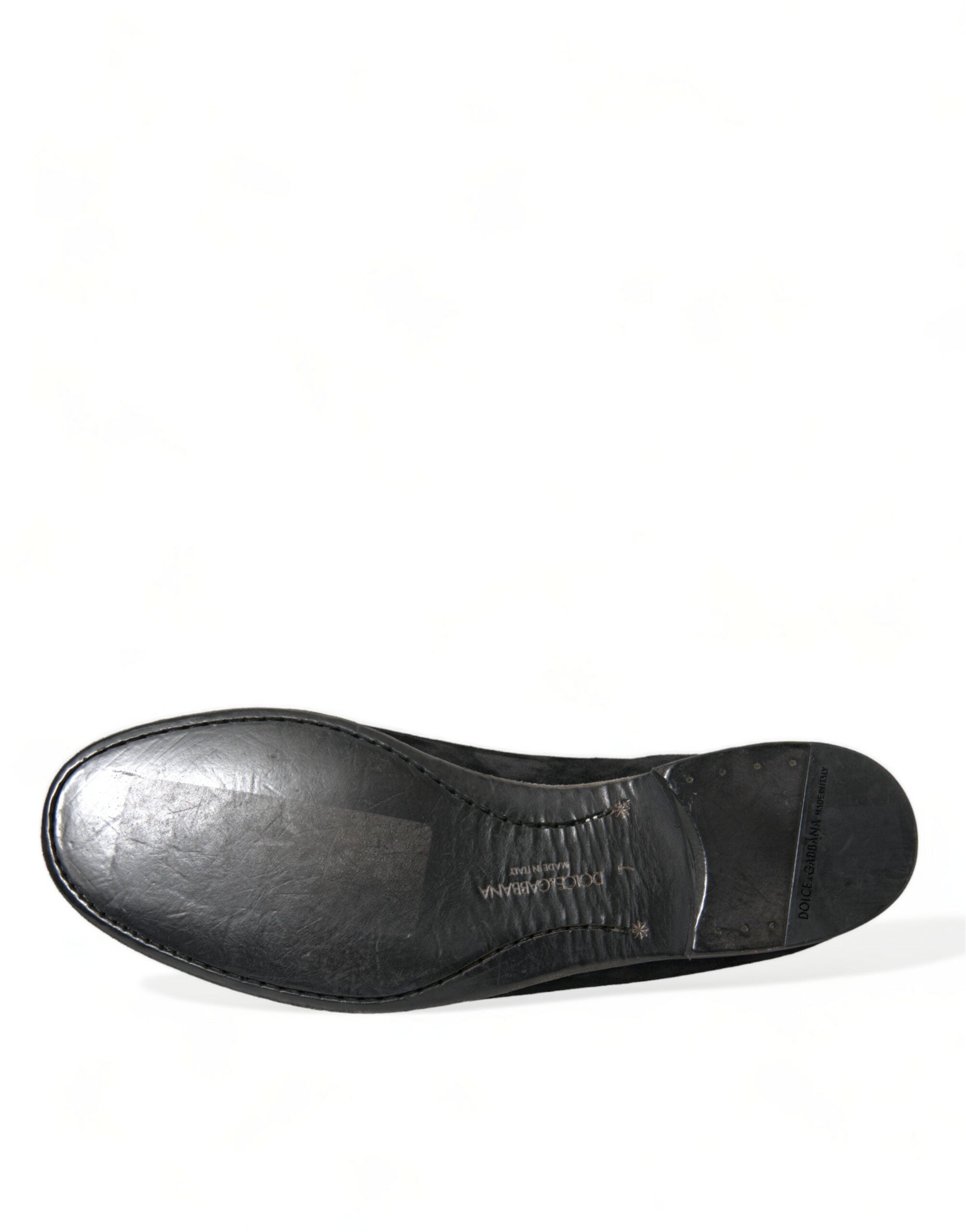 Dolce & Gabbana Svarta RUNWAY Velour AMALFI Loafers Skor