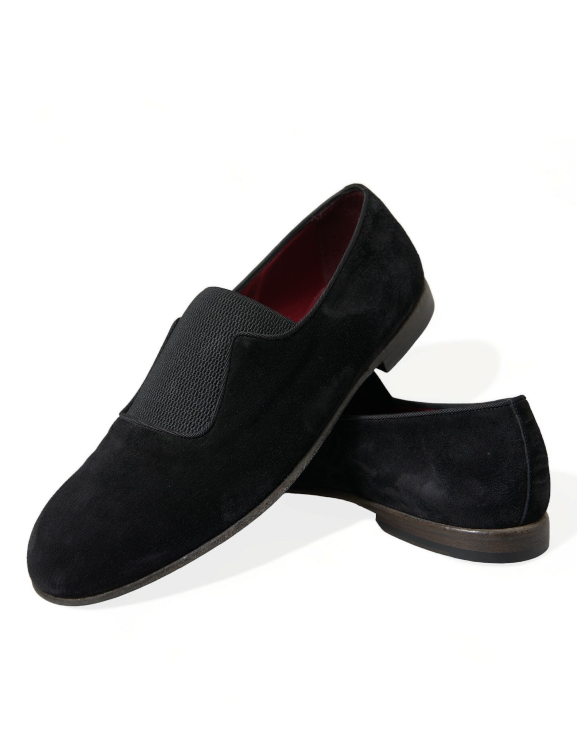 Dolce & Gabbana Svarta RUNWAY Velour AMALFI Loafers Skor