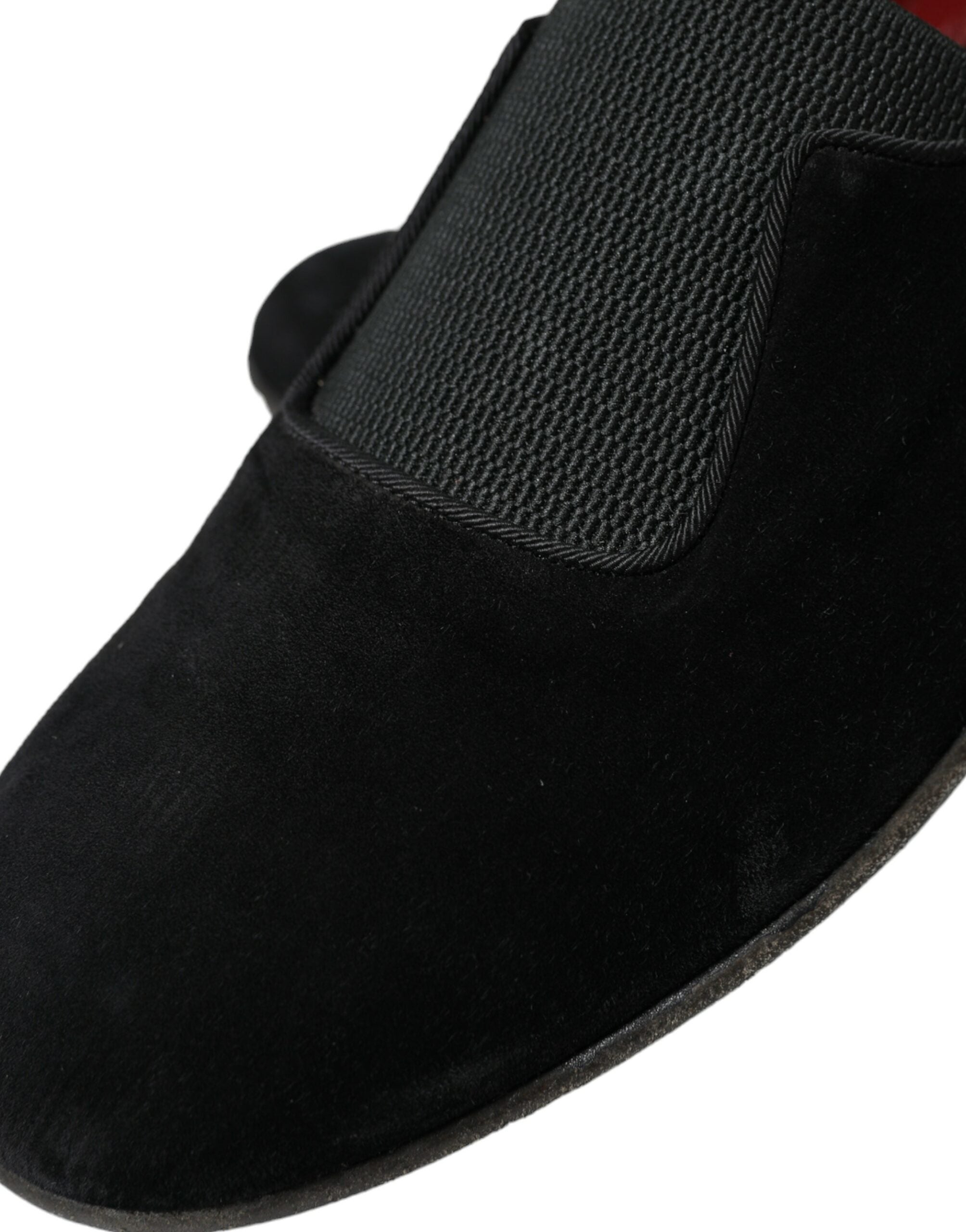 Dolce & Gabbana Svarta RUNWAY Velour AMALFI Loafers Skor