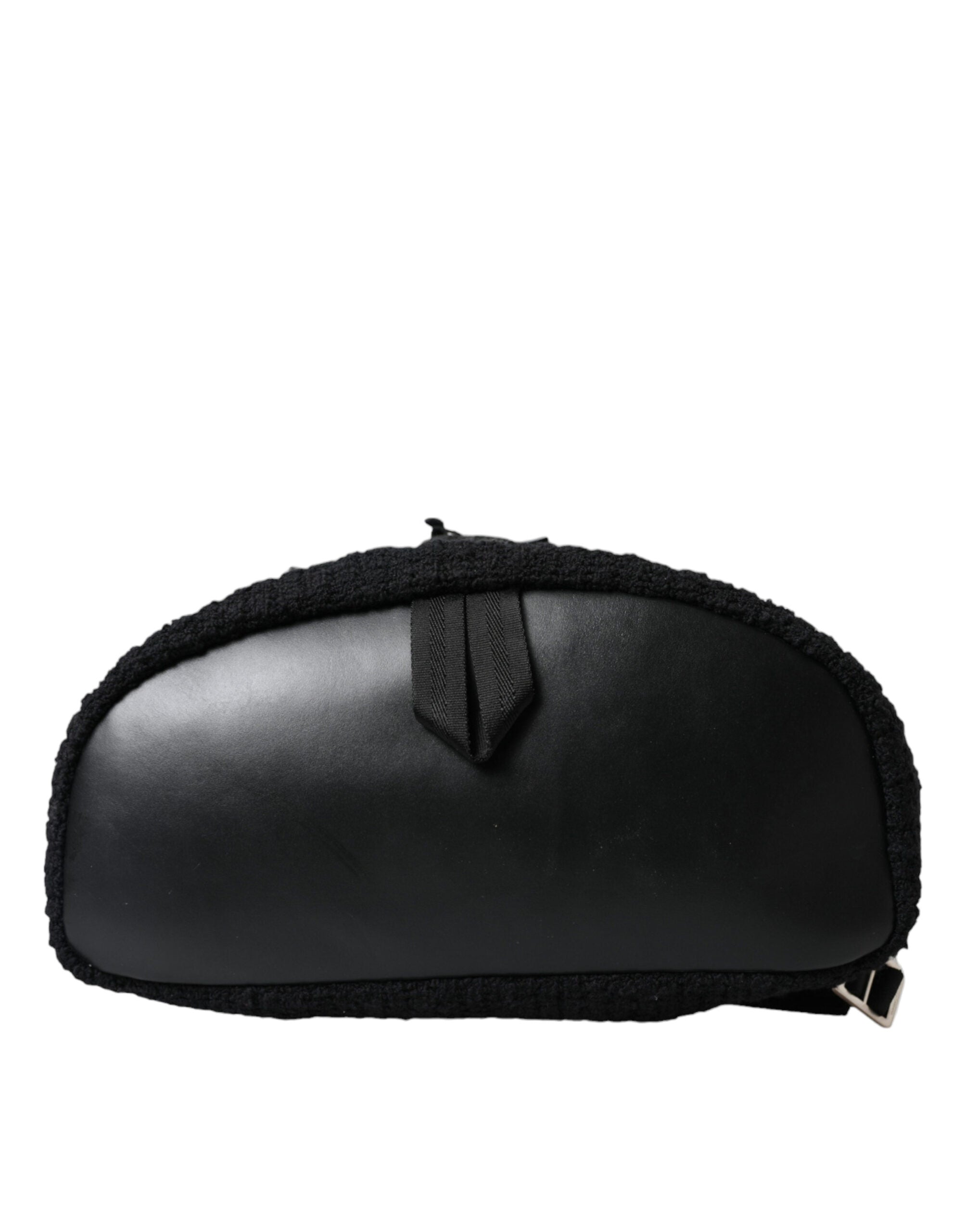 Dolce & Gabbana Svart Silver Ull Zaino Tricot Ryggsäck Herrväska