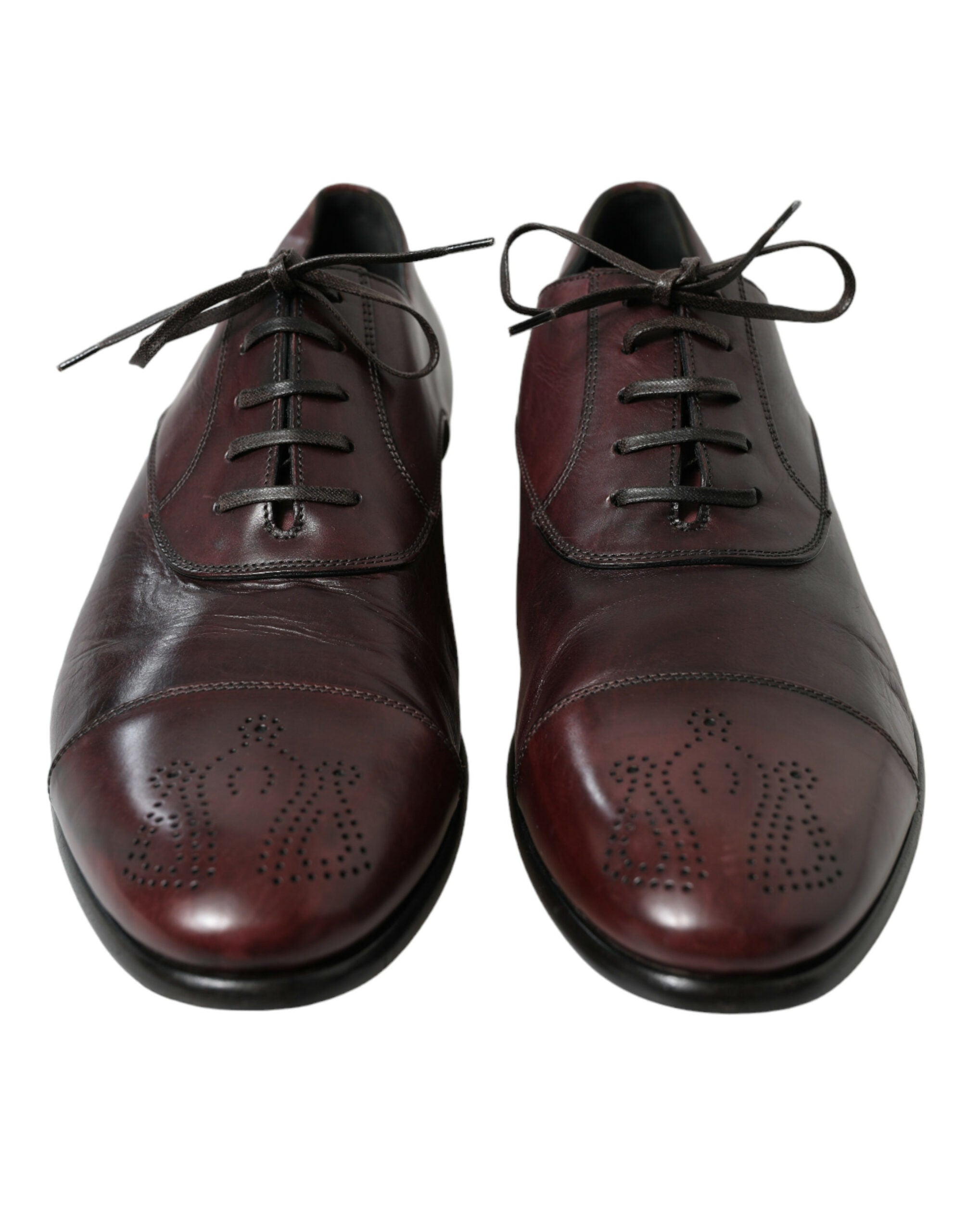 Dolce & Gabbana Bordeaux Läder Herr Formella Derbyskor