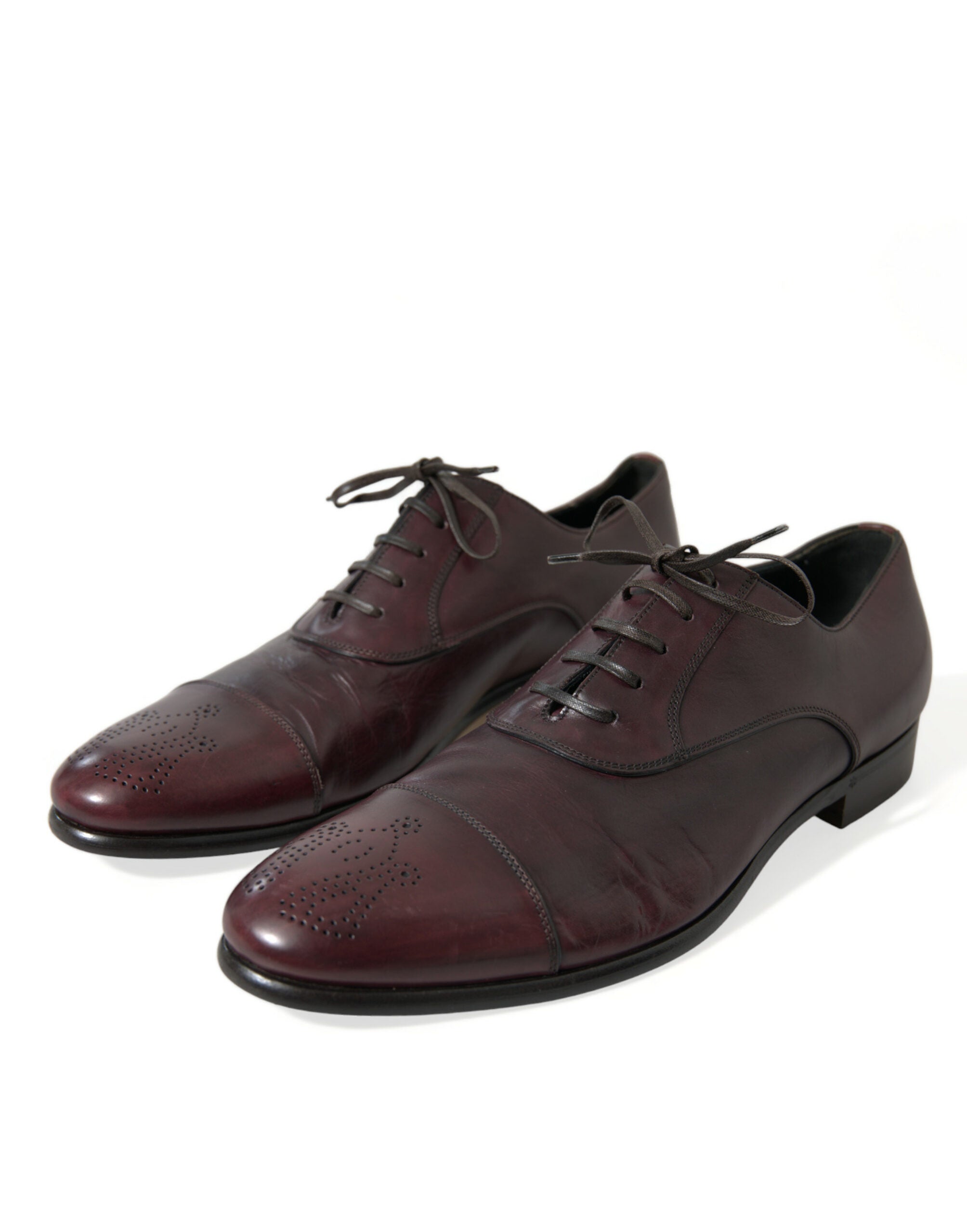 Dolce & Gabbana Bordeaux Läder Herr Formella Derbyskor