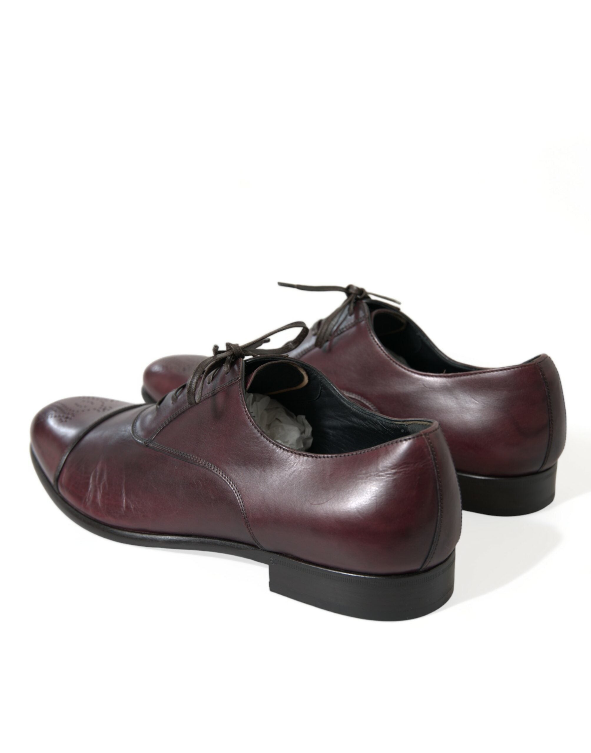 Dolce & Gabbana Bordeaux Läder Herr Formella Derbyskor