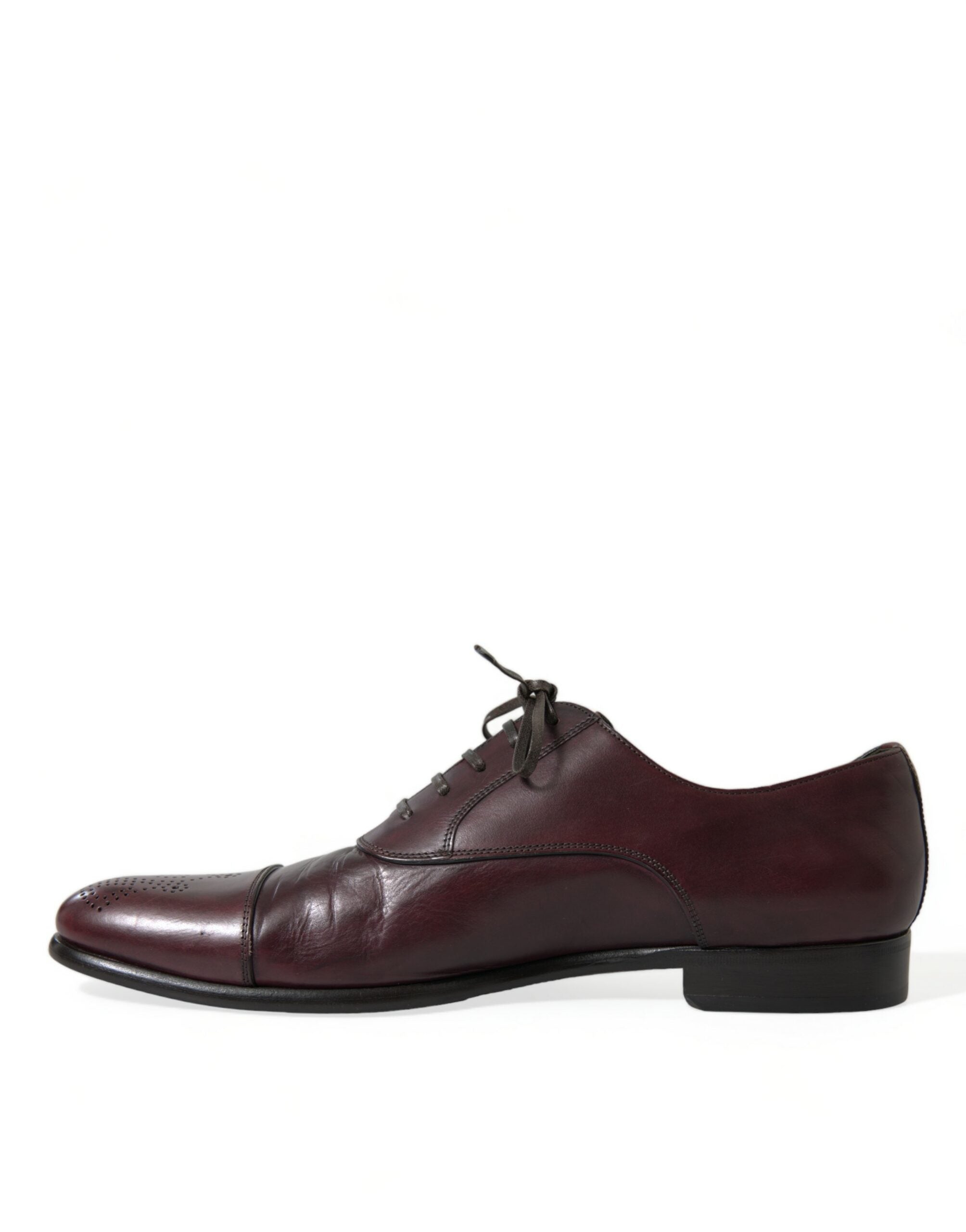 Dolce & Gabbana Bordeaux Läder Herr Formella Derbyskor