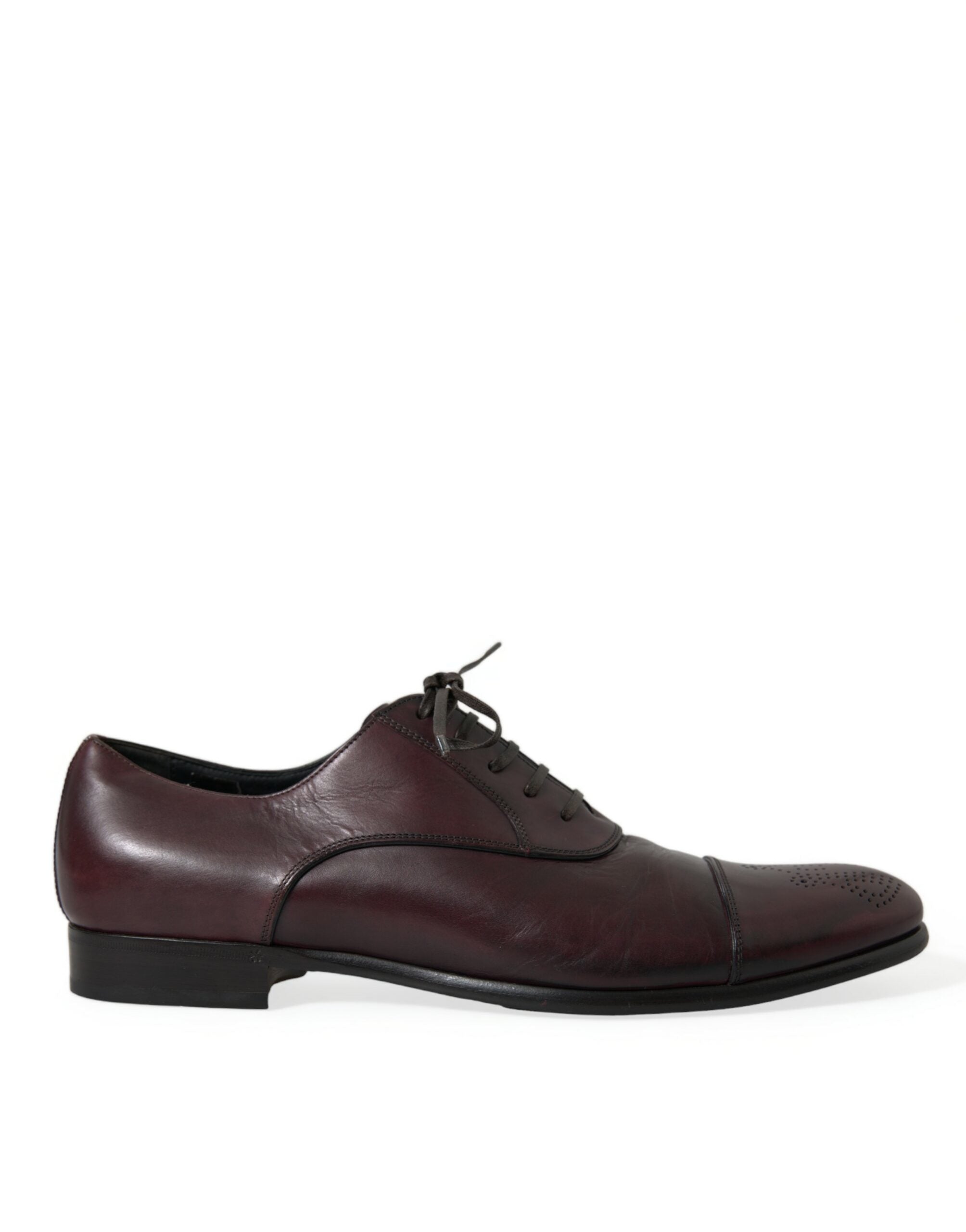 Dolce & Gabbana Bordeaux Läder Herr Formella Derbyskor