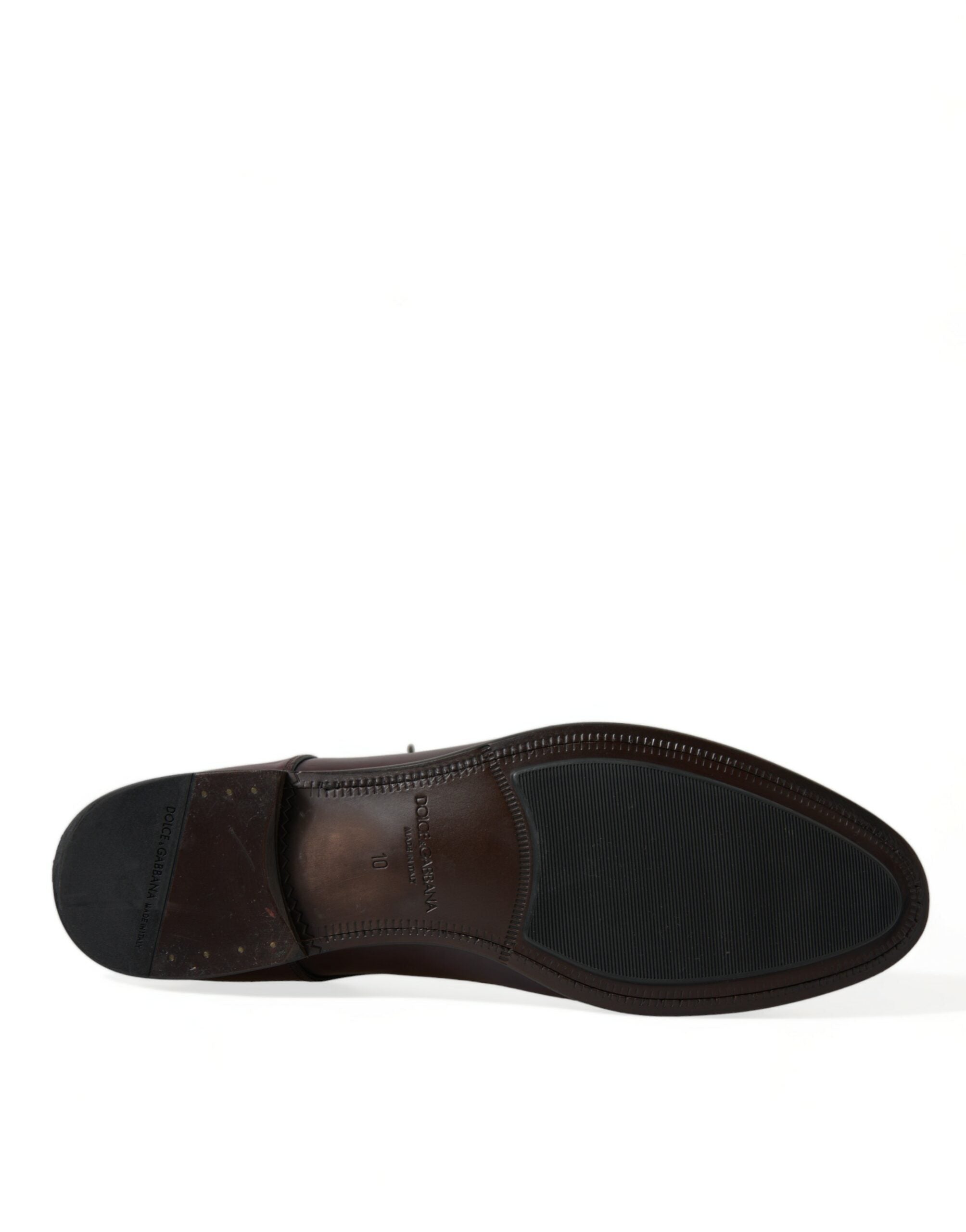 Dolce & Gabbana Bordeaux Läder Herr Formella Derbyskor