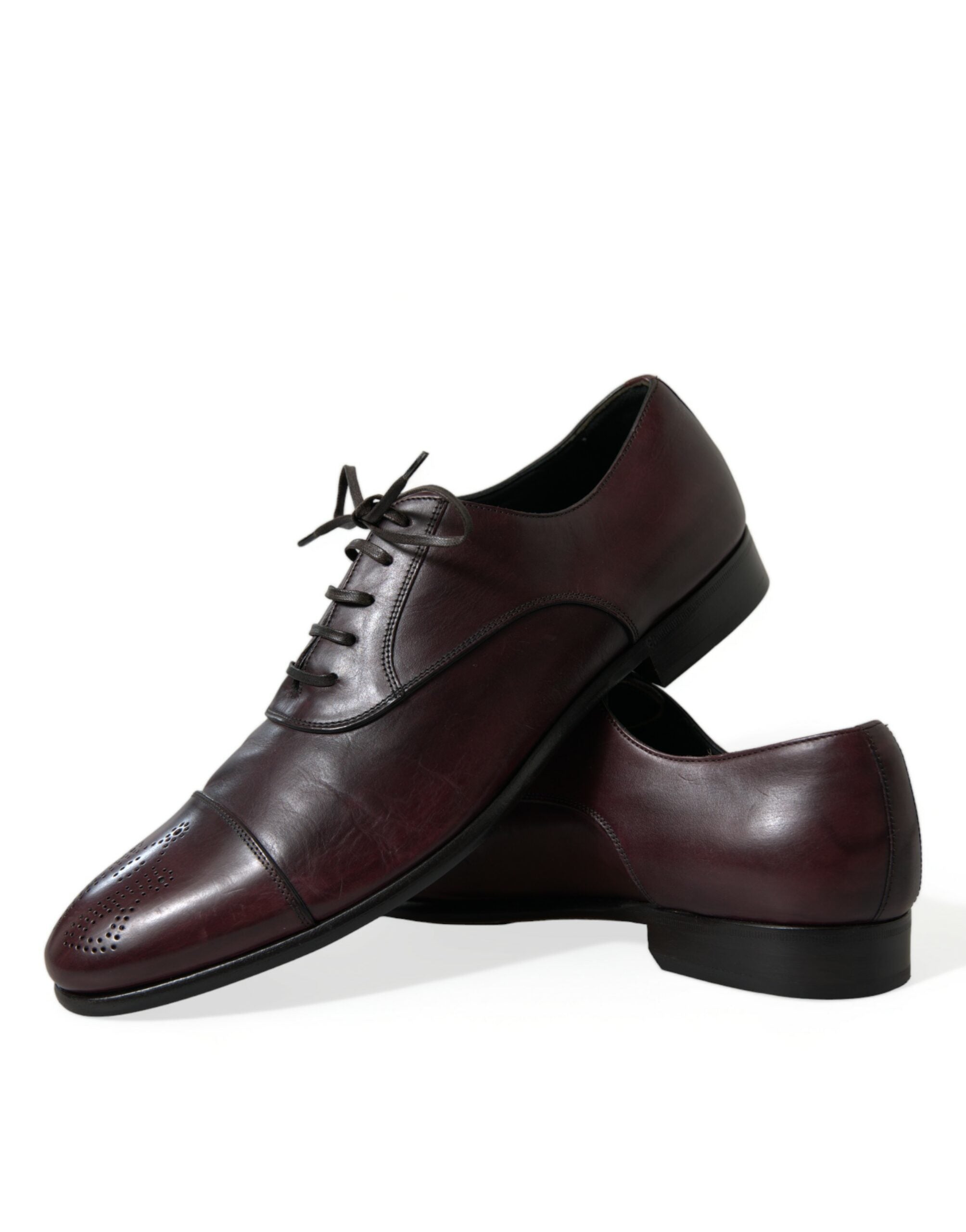 Dolce & Gabbana Bordeaux Läder Herr Formella Derbyskor