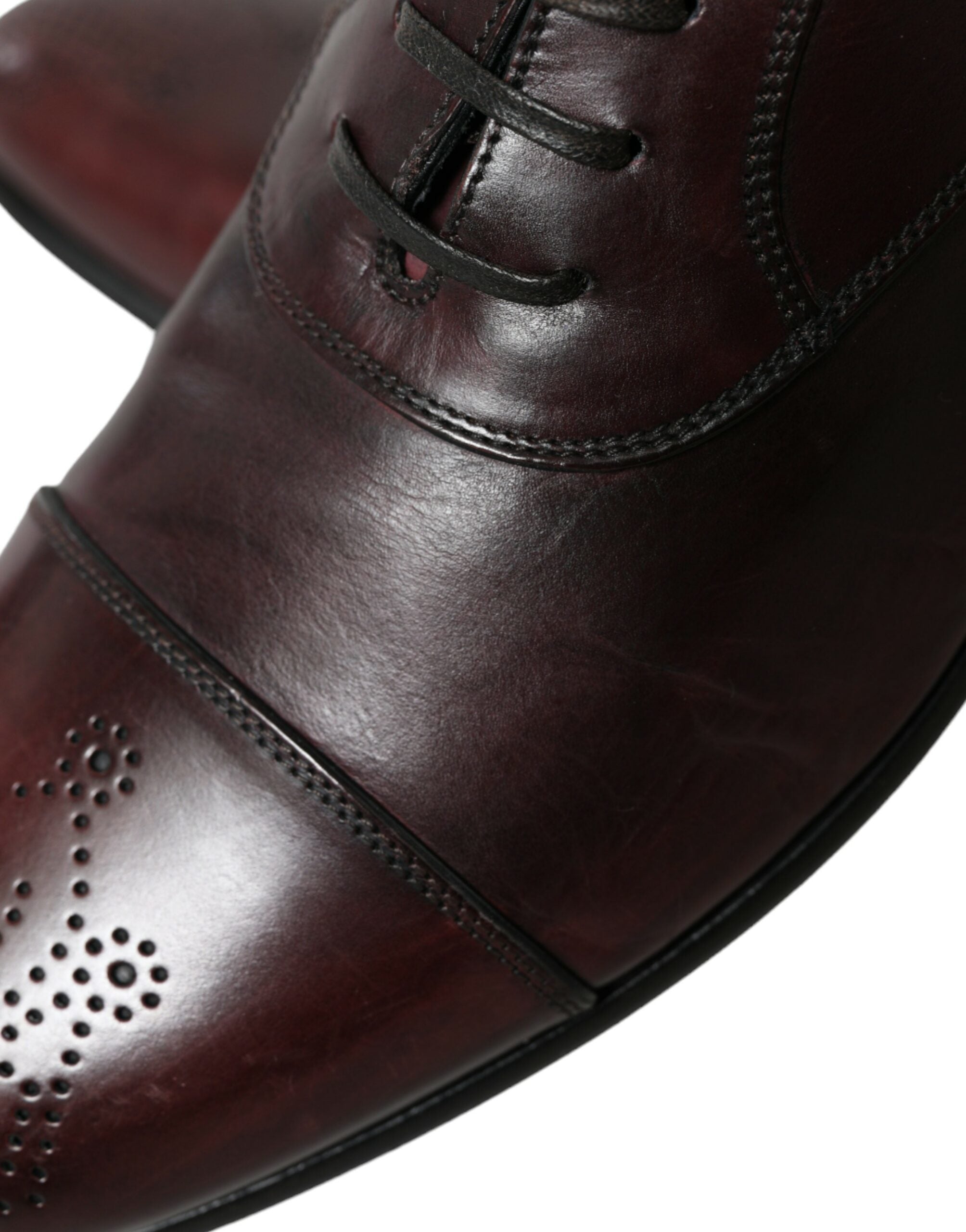 Dolce & Gabbana Bordeaux Läder Herr Formella Derbyskor