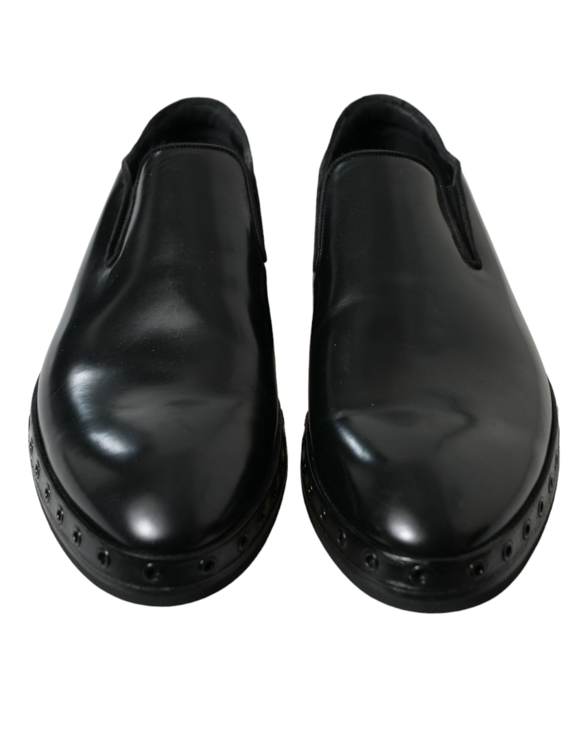 Dolce & Gabbana svarta loafers i läder med nitar, finskor