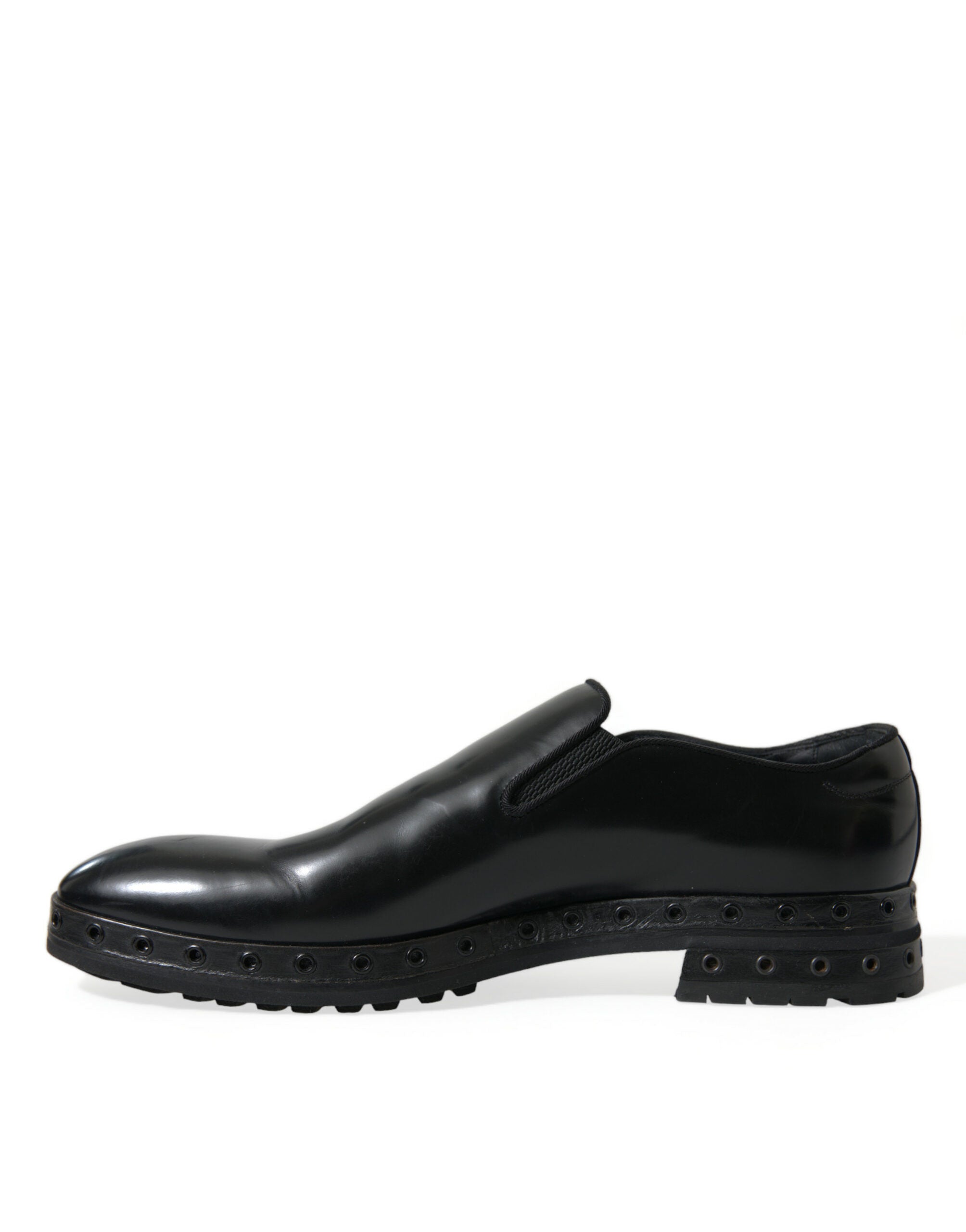 Dolce & Gabbana svarta loafers i läder med nitar, finskor