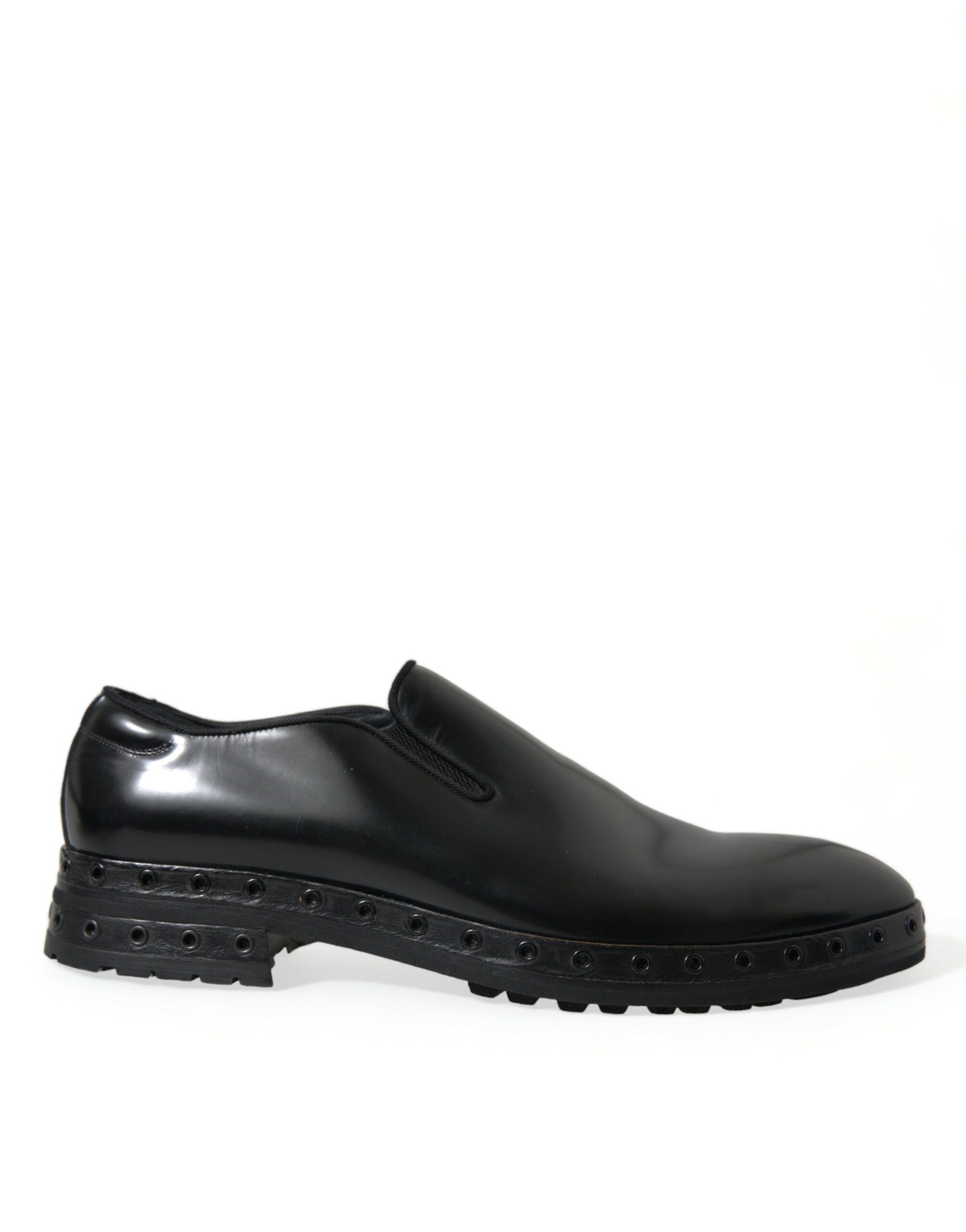 Dolce & Gabbana svarta loafers i läder med nitar, finskor