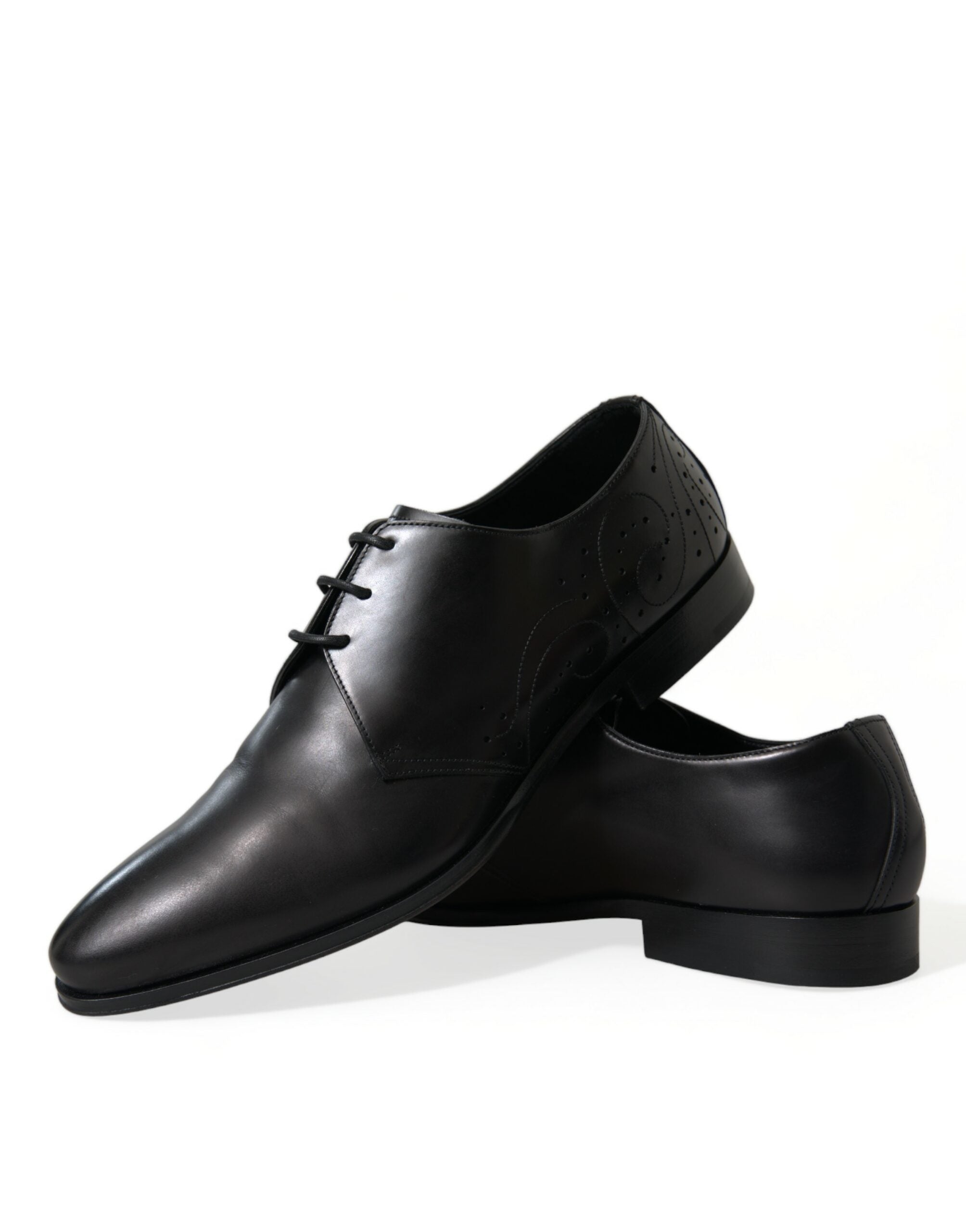 Dolce & Gabbana Svarta Läderskor Med Snörning Formella Derbyskor