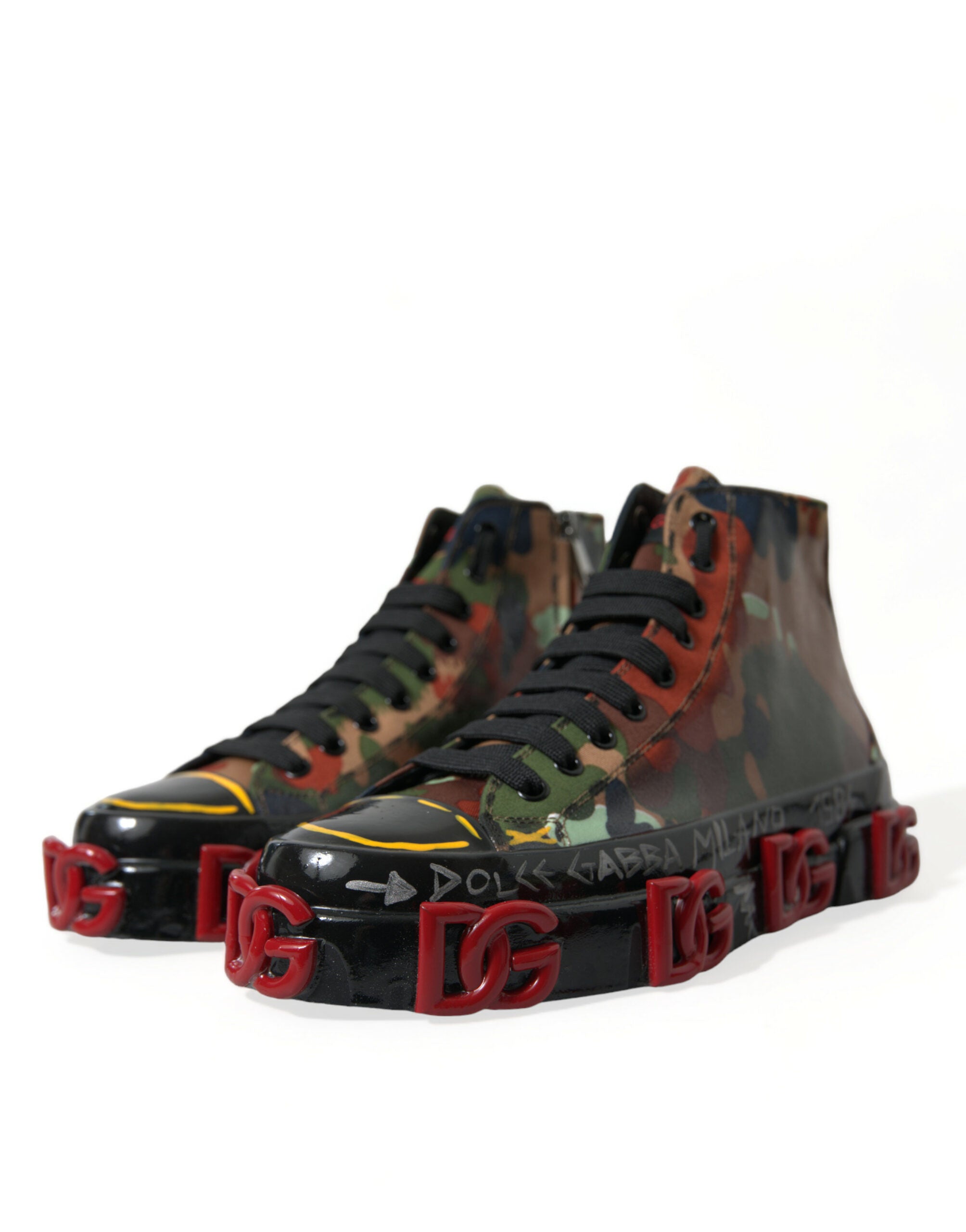 Dolce & Gabbana Flerfärgade Kamouflage Höga Sneakers Skor