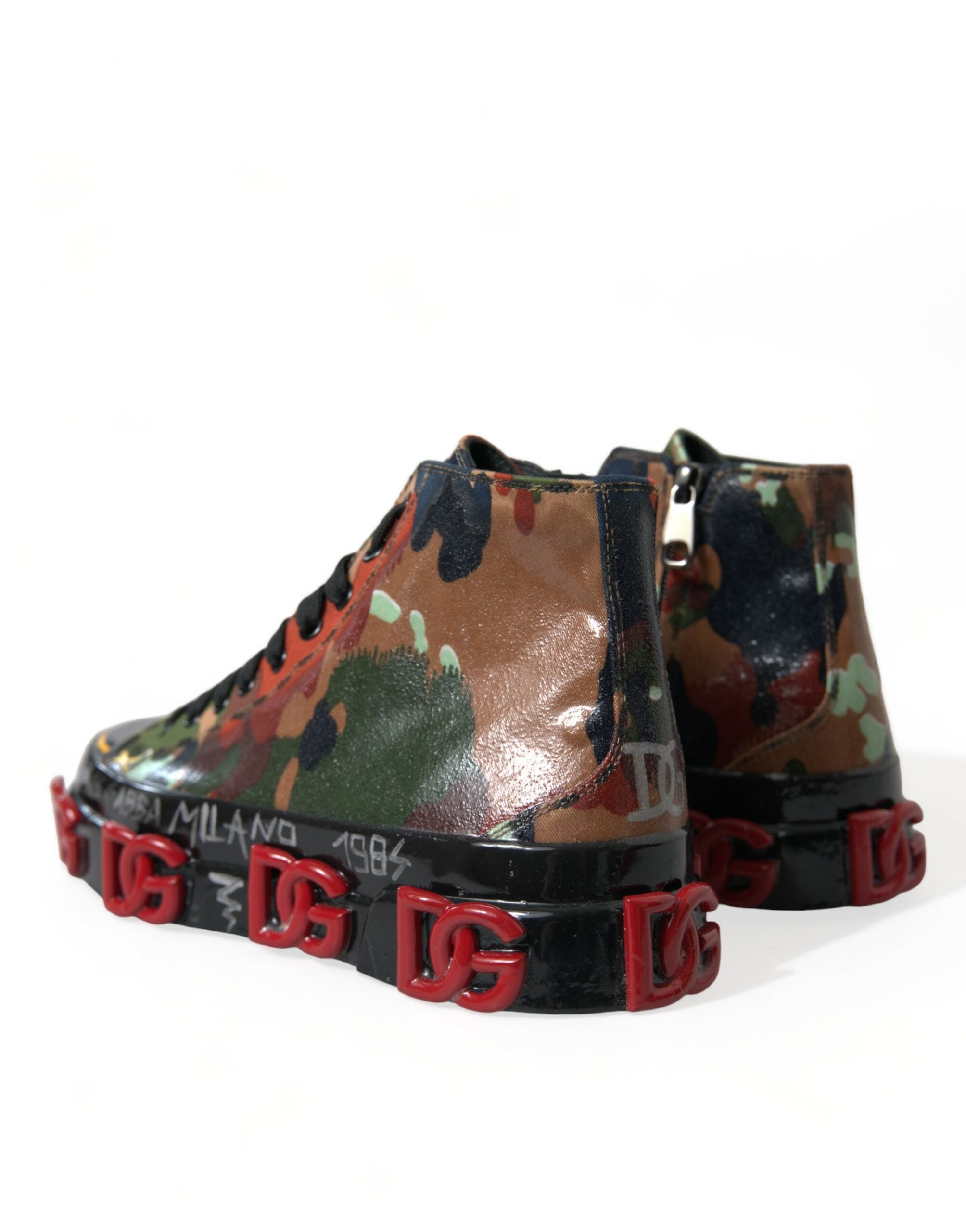 Dolce & Gabbana Flerfärgade Kamouflage Höga Sneakers Skor