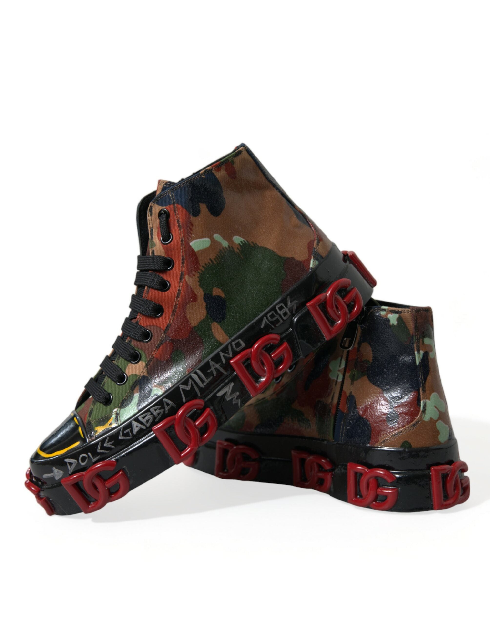 Dolce & Gabbana Flerfärgade Kamouflage Höga Sneakers Skor