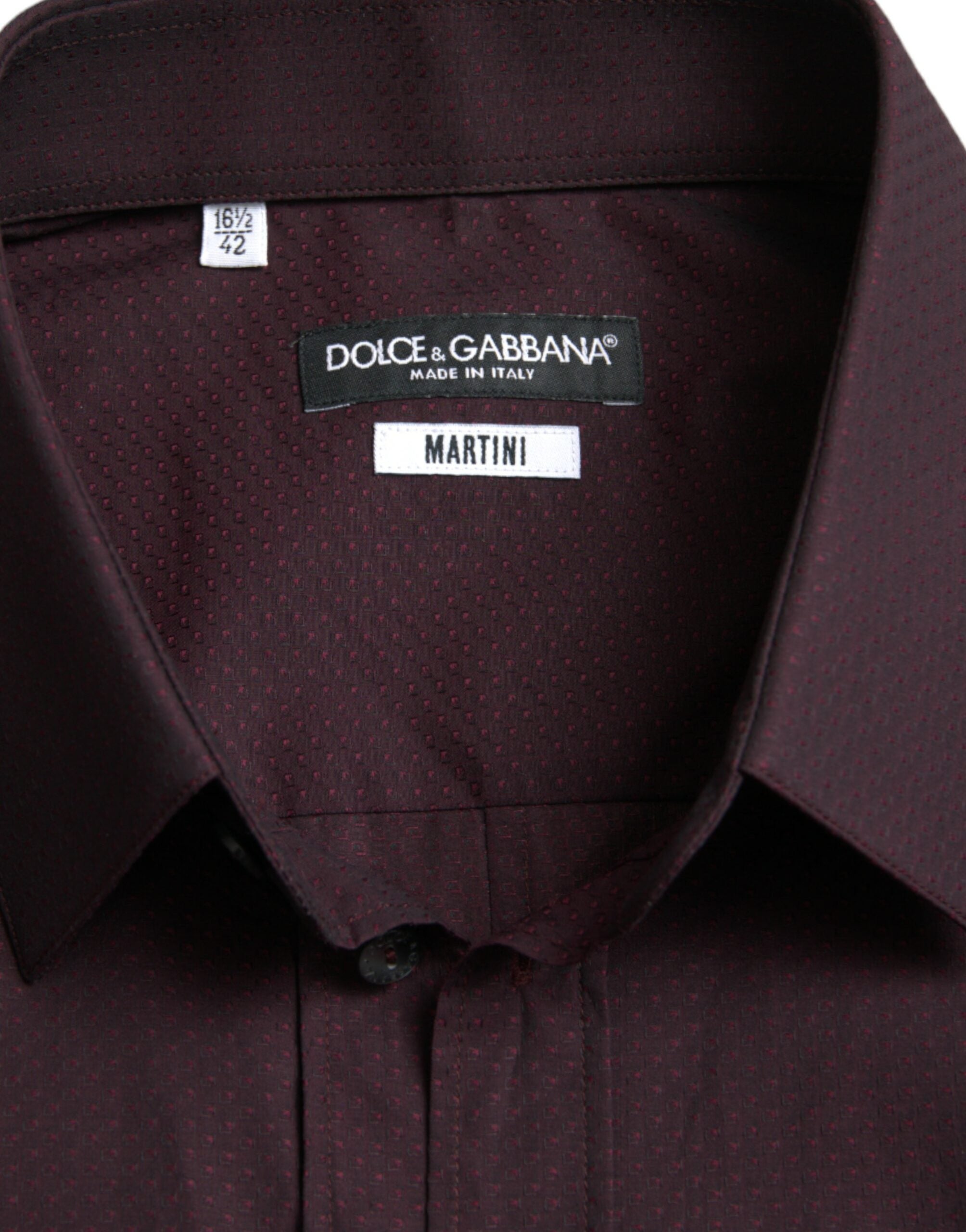 Dolce & Gabbana Rödbrun Jacquard Festklänning MARTINI Skjorta