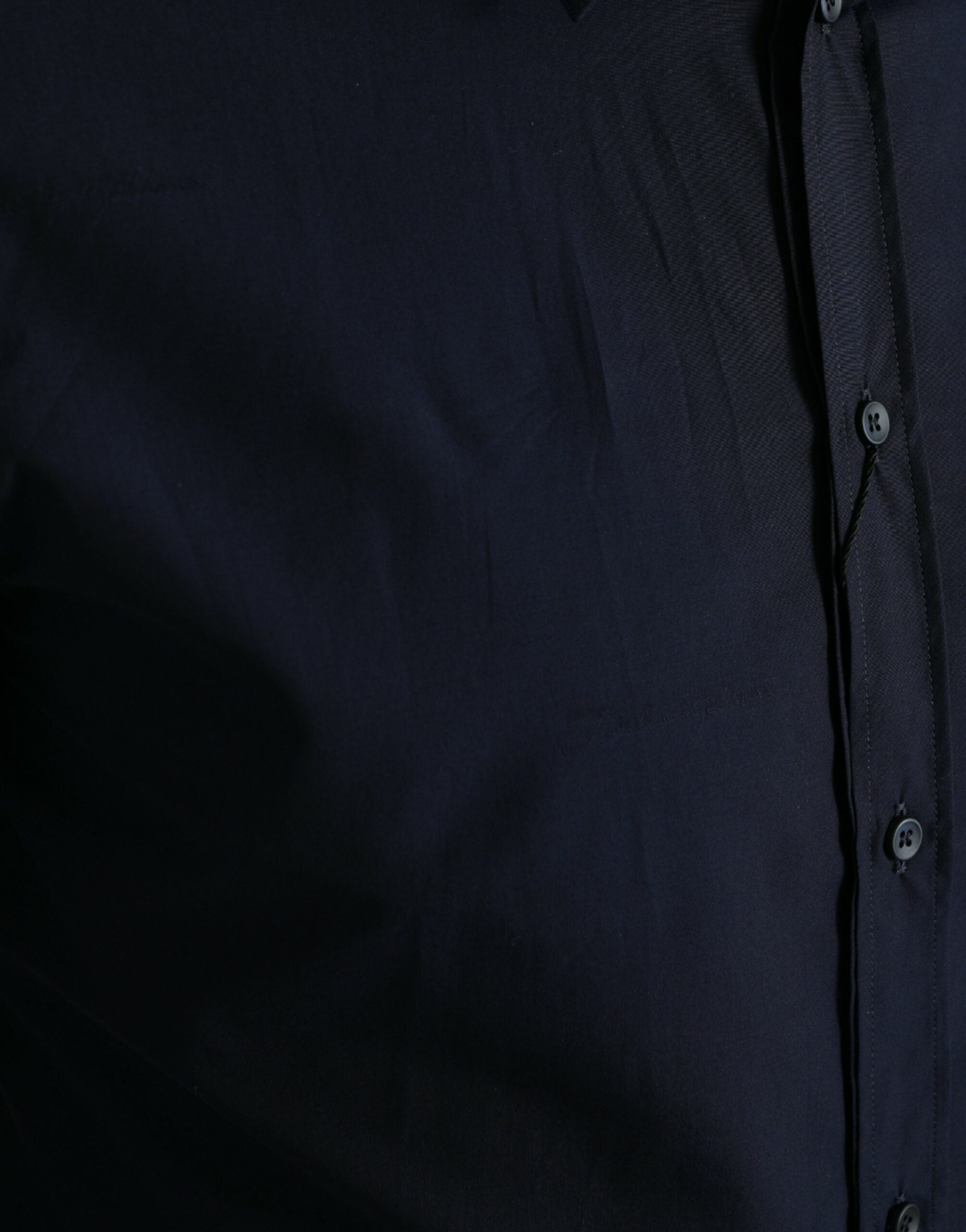 Dolce & Gabbana Marinblå Slim Fit Formell Guldskjorta
