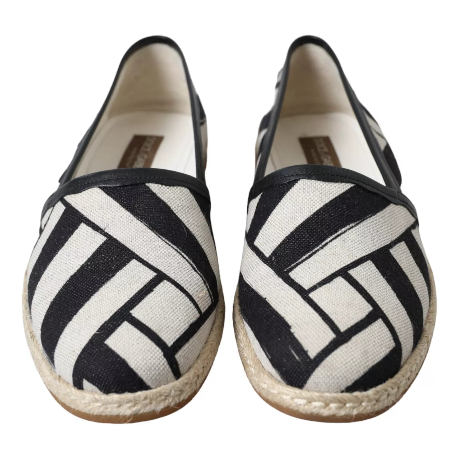 Dolce & Gabbana Svarta Vita Randiga Slip On Espadrilleskor