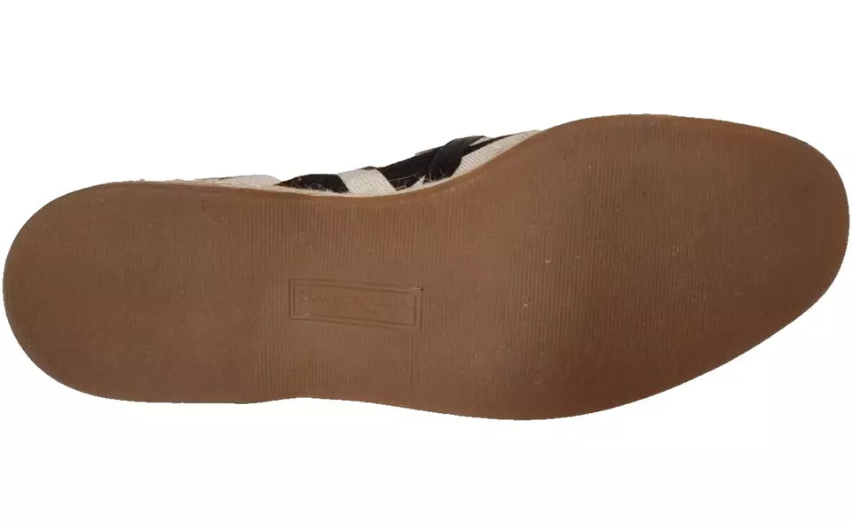 Dolce & Gabbana Svarta Vita Randiga Slip On Espadrilleskor