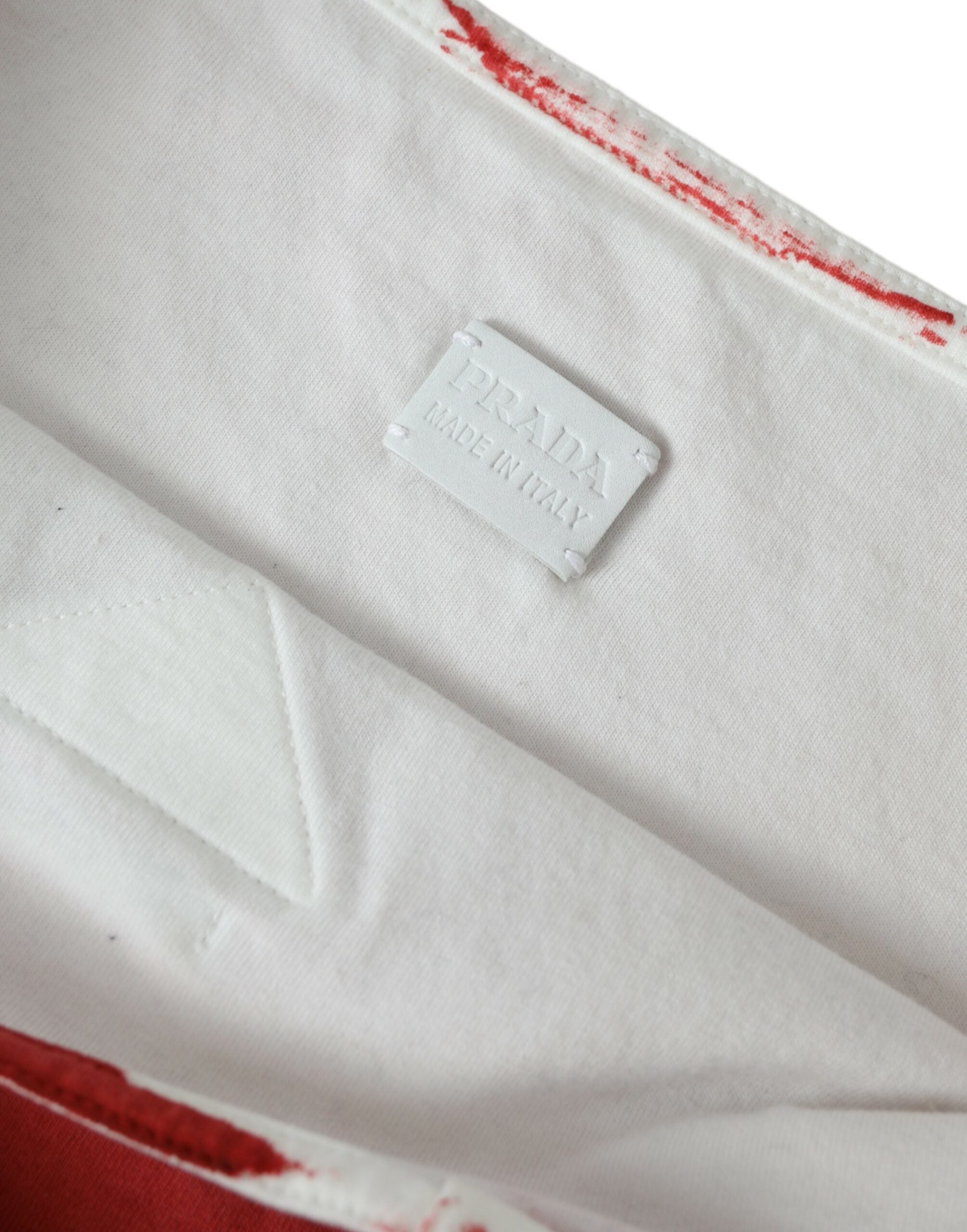 Prada Röd Axelremsväska i Jerseytyg med Logotyp