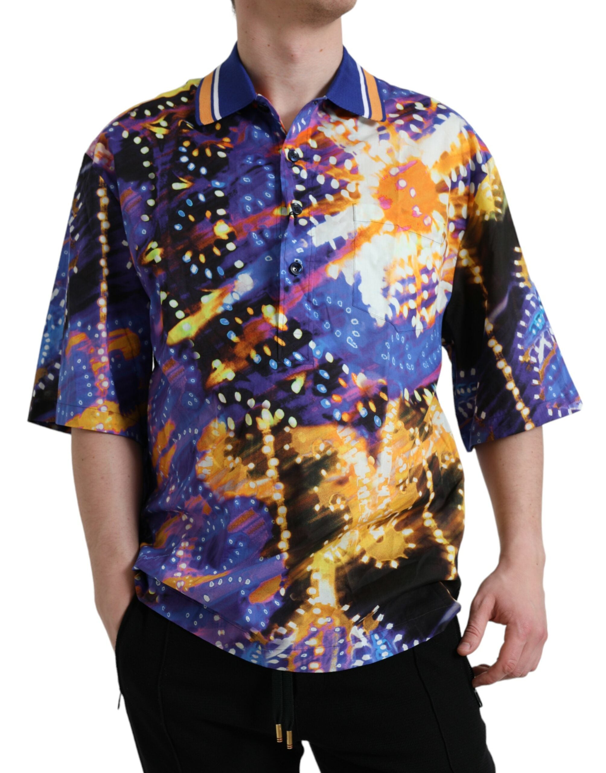 Dolce & Gabbana Multicolor Luminarie Print bomull Casual Shirt