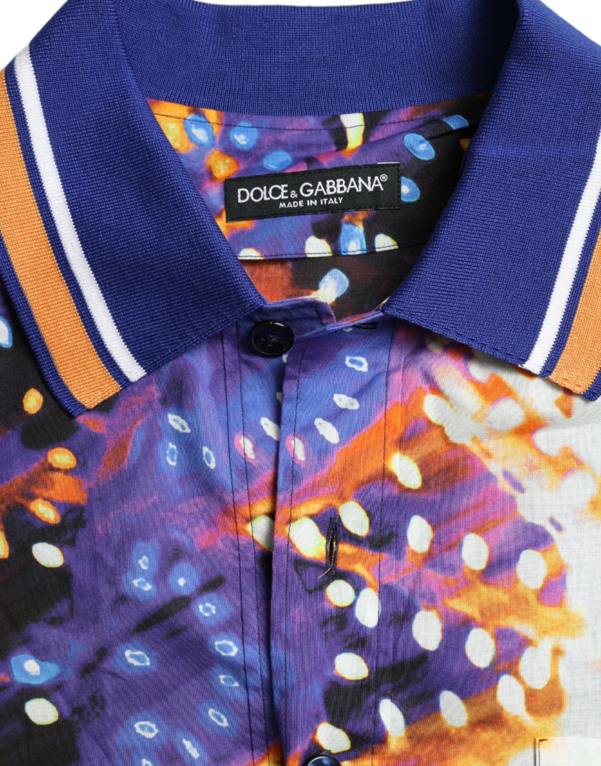 Dolce & Gabbana Multicolor Luminarie Print bomull Casual Shirt
