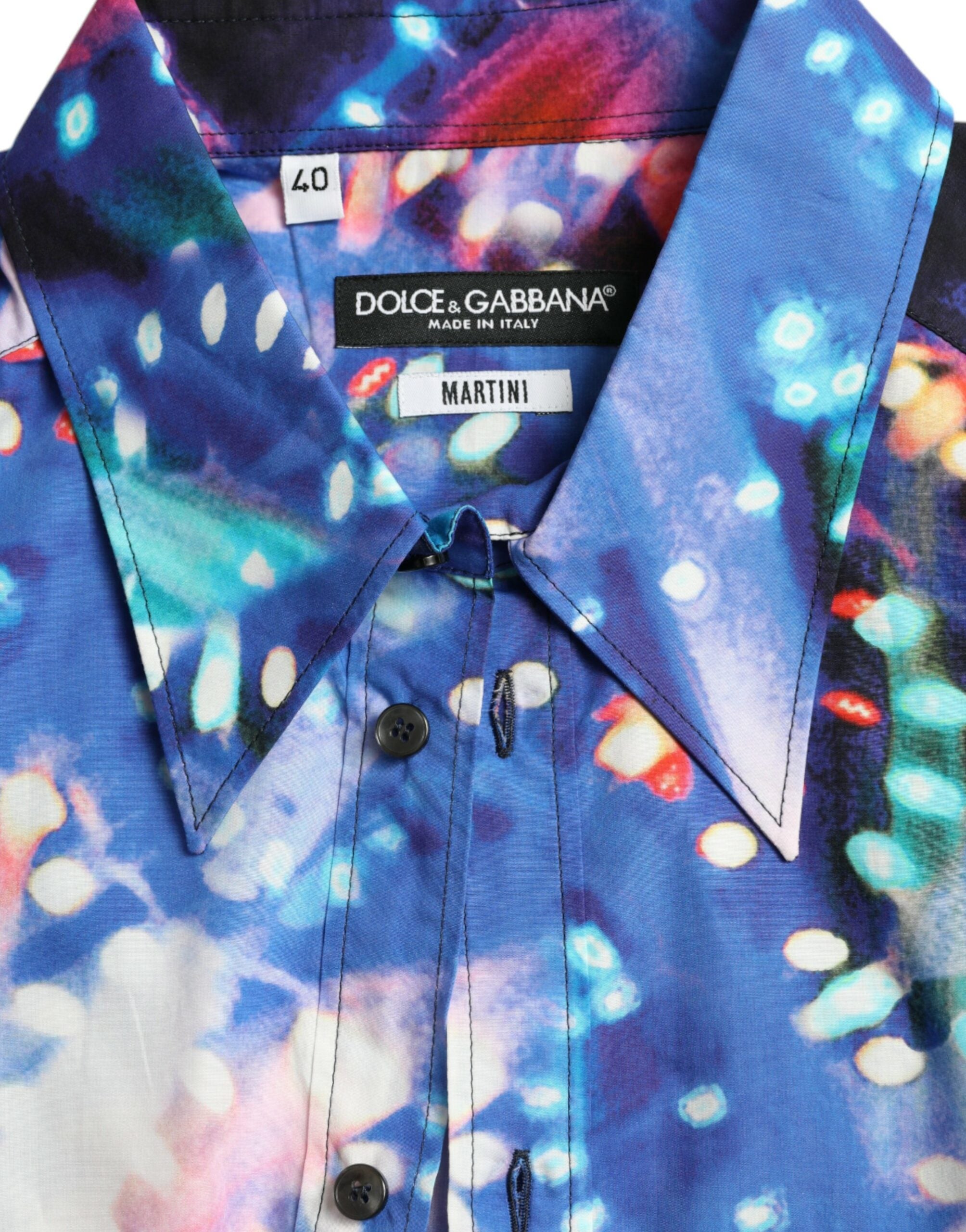 Dolce & Gabbana Multicolor Luminarie Slim MARTINI-skjorta
