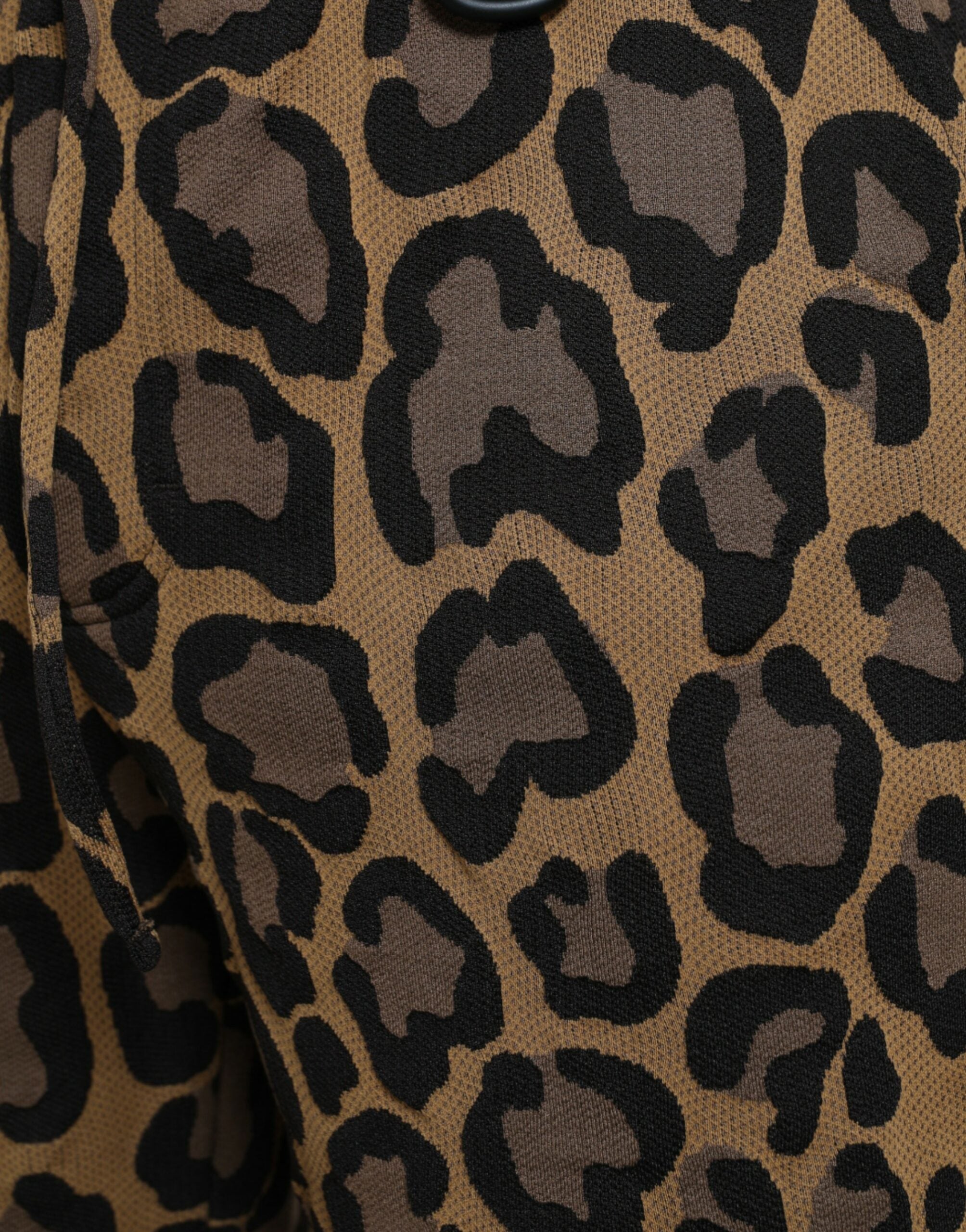 Dolce & Gabbana Bruna Leopardmönstrade Joggingbyxor i Polyester