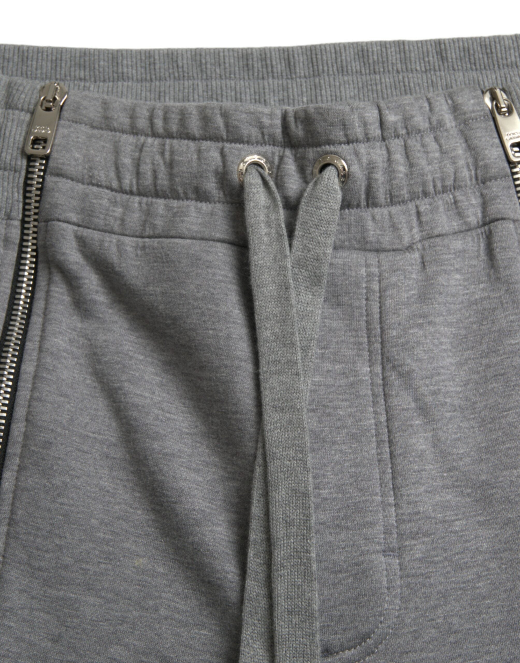 Dolce & Gabbana Grå Bomull Jogger Skinny Träningsbyxor