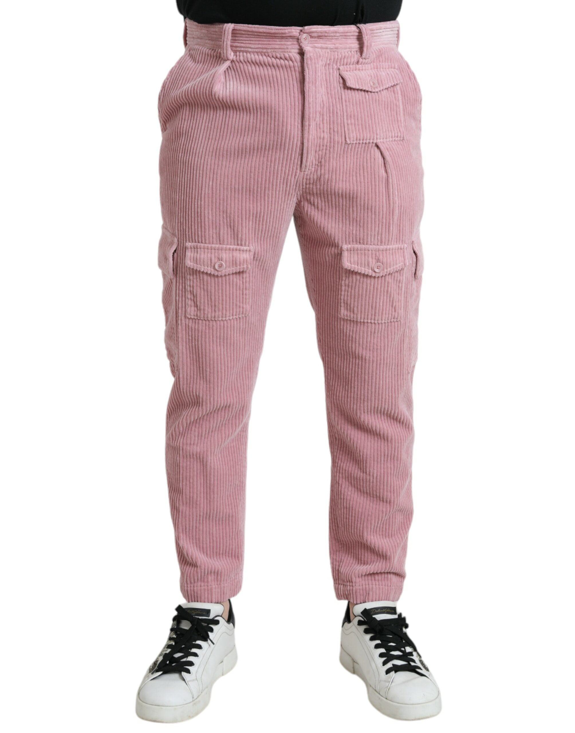 Dolce & Gabbana Rosa skinny cargojeans i manchester i bomull och stretch