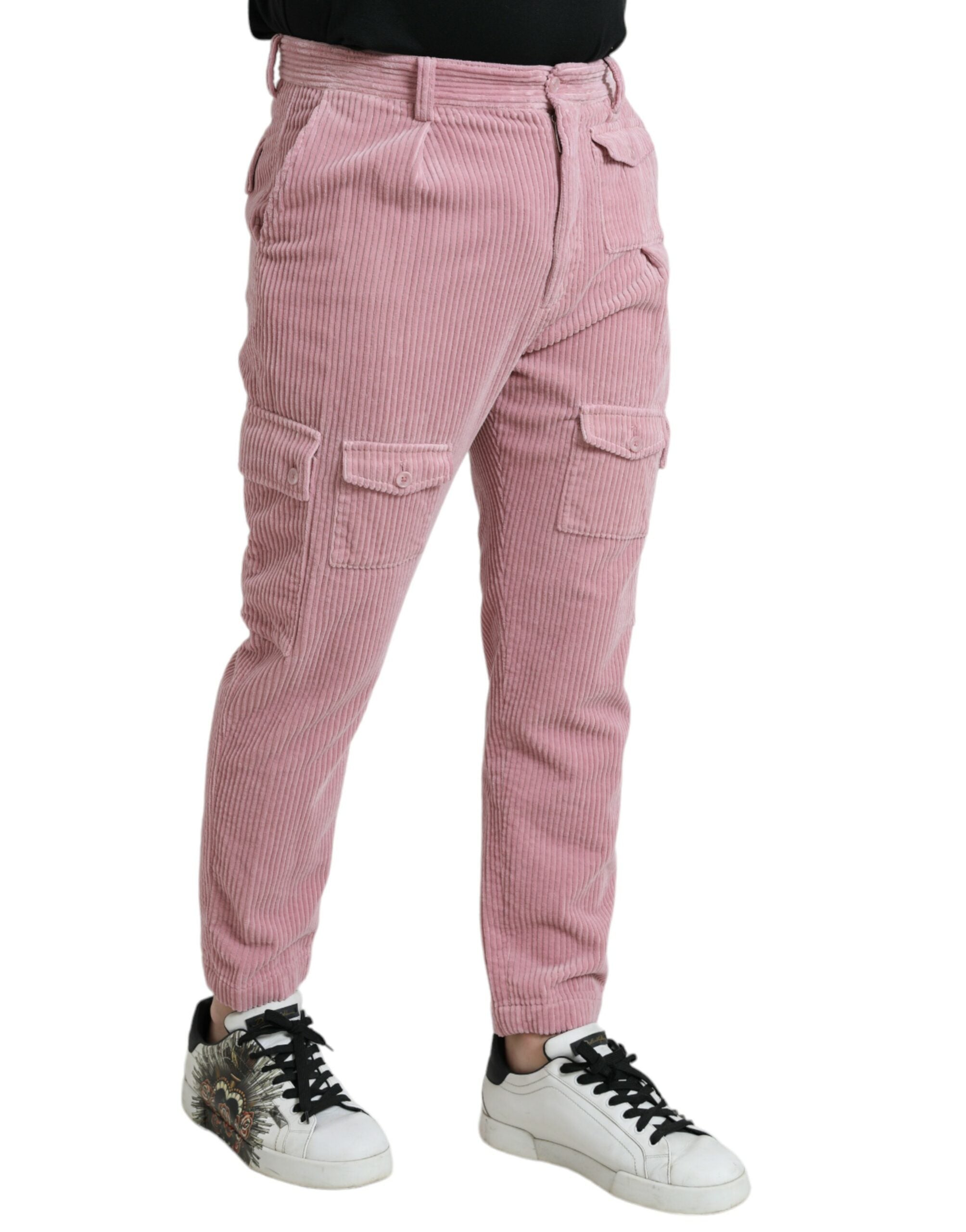 Dolce & Gabbana Rosa skinny cargojeans i manchester i bomull och stretch