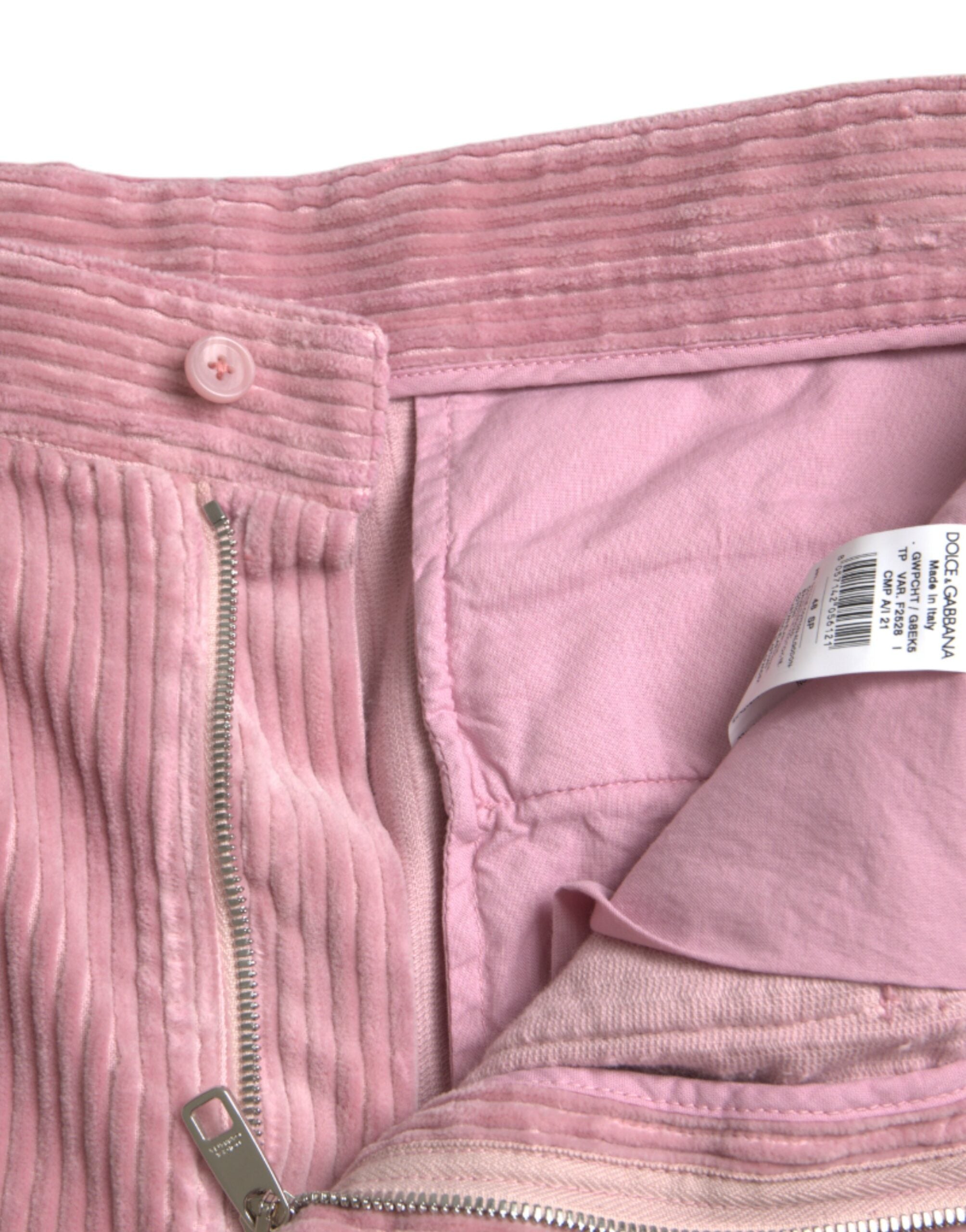 Dolce & Gabbana Rosa skinny cargojeans i manchester i bomull och stretch