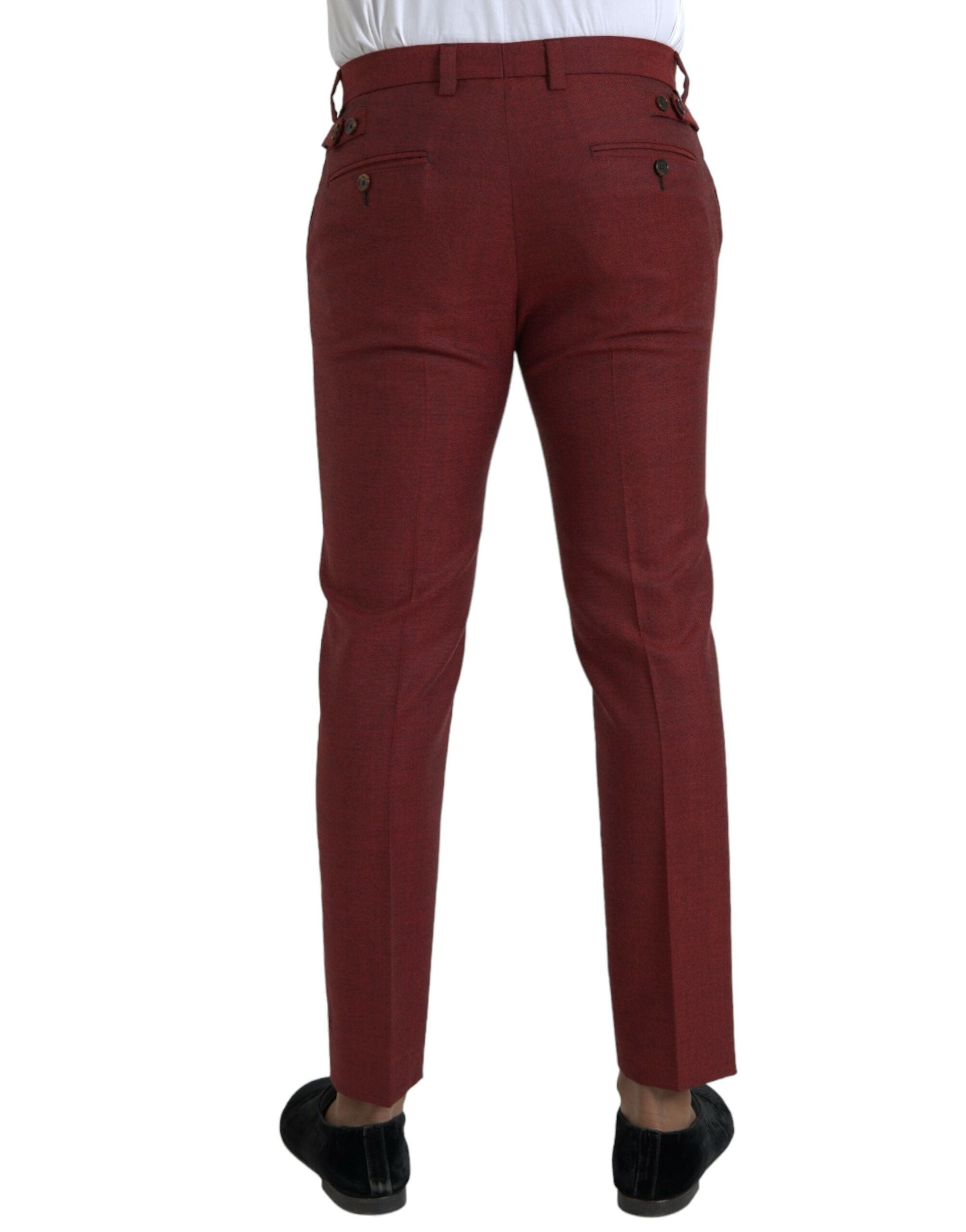 Dolce & Gabbana Rödbruna Ull Herr Skinny Dress Pants