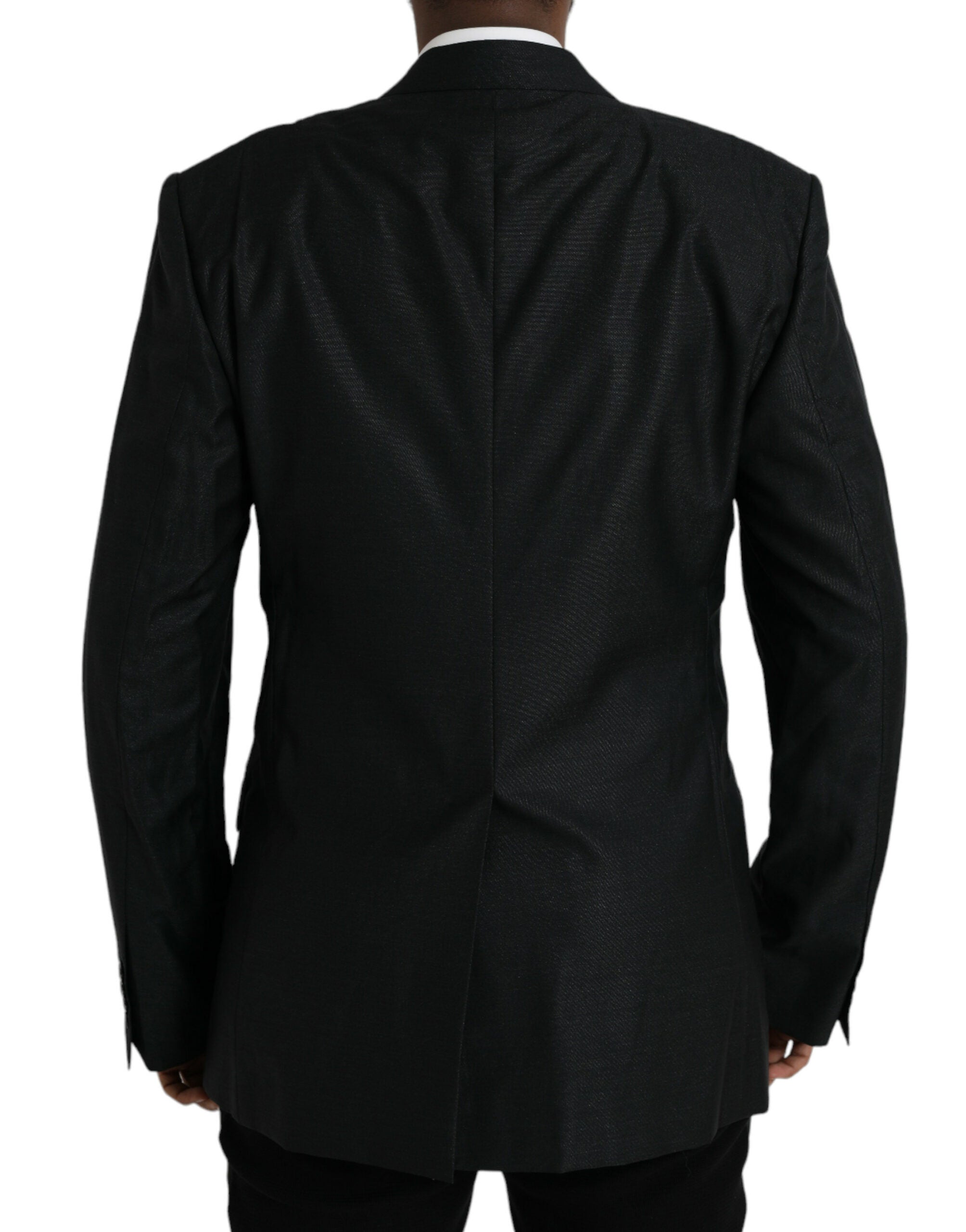 Dolce & Gabbana Svart Ullkavaj Enkelknäppt Kappa