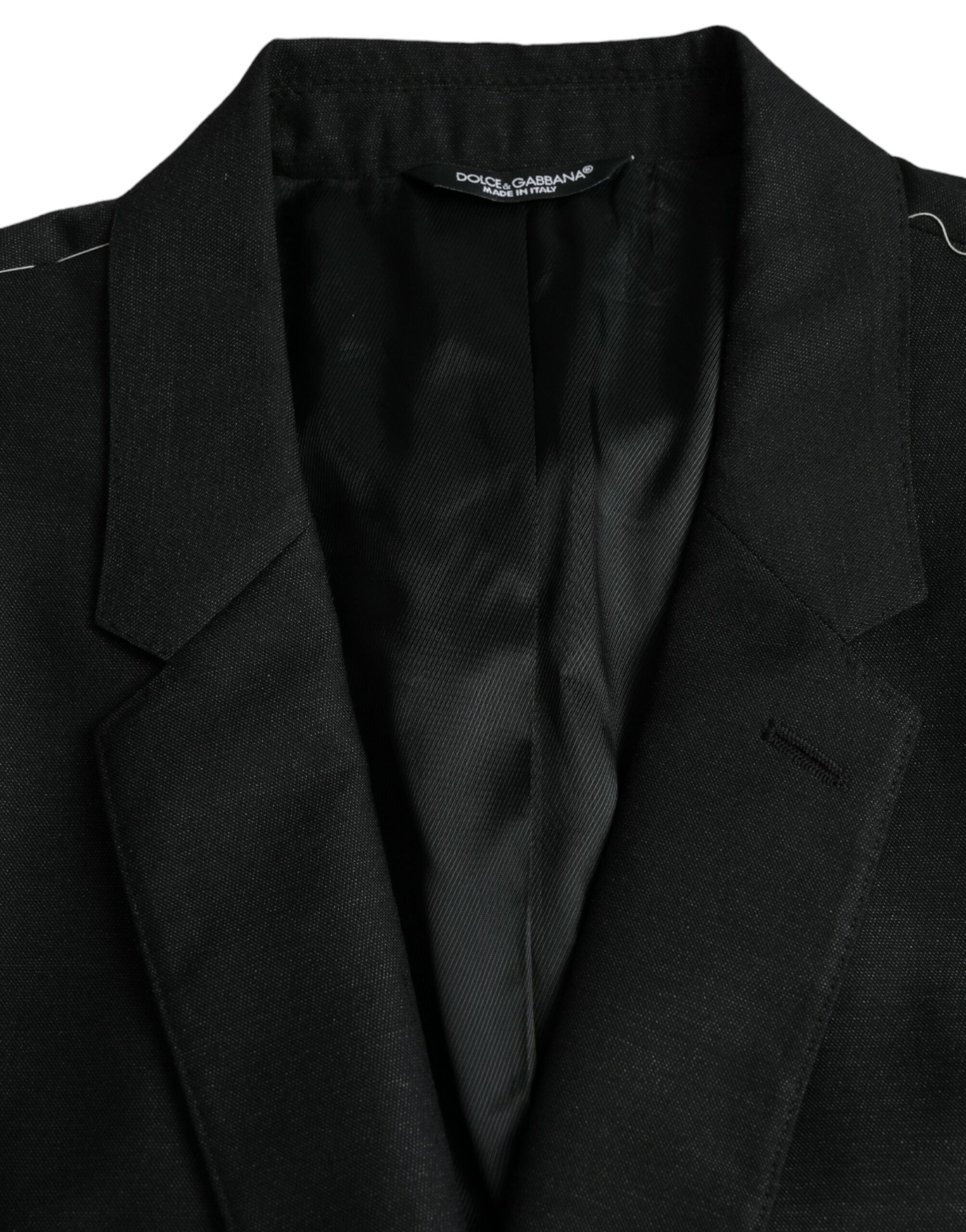 Dolce & Gabbana Svart Ullkavaj Enkelknäppt Kappa