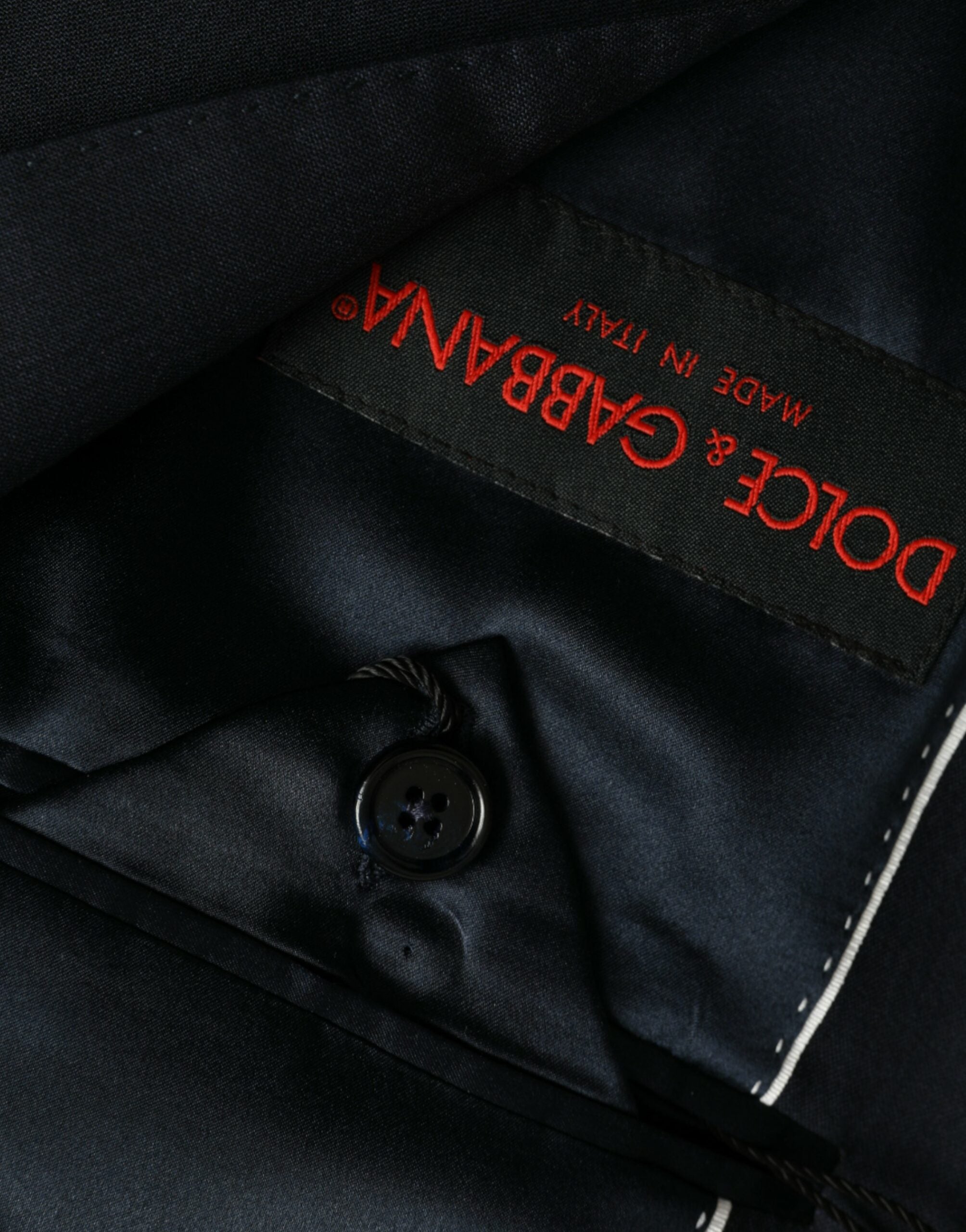 Dolce & Gabbana Mörkblå Ull Enkelknäppt Kavaj