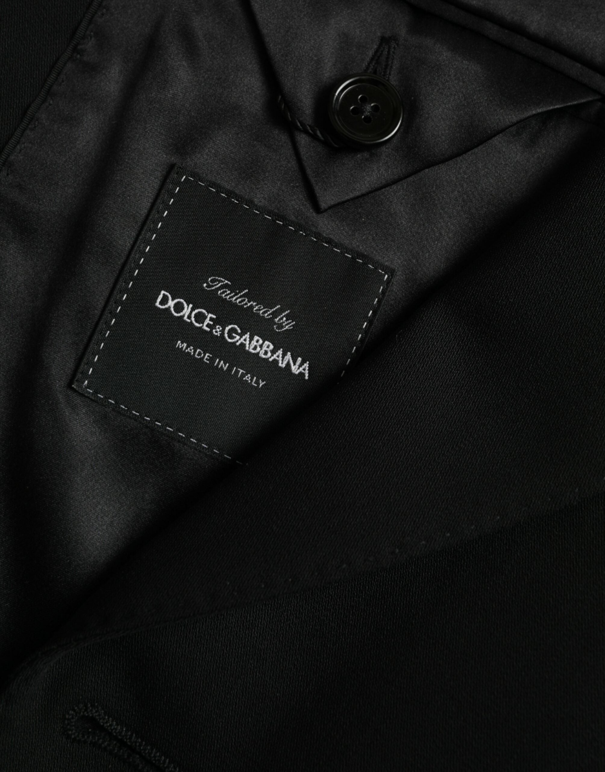 Dolce & Gabbana Svart Ull Peak Enkelknäppt Kavaj