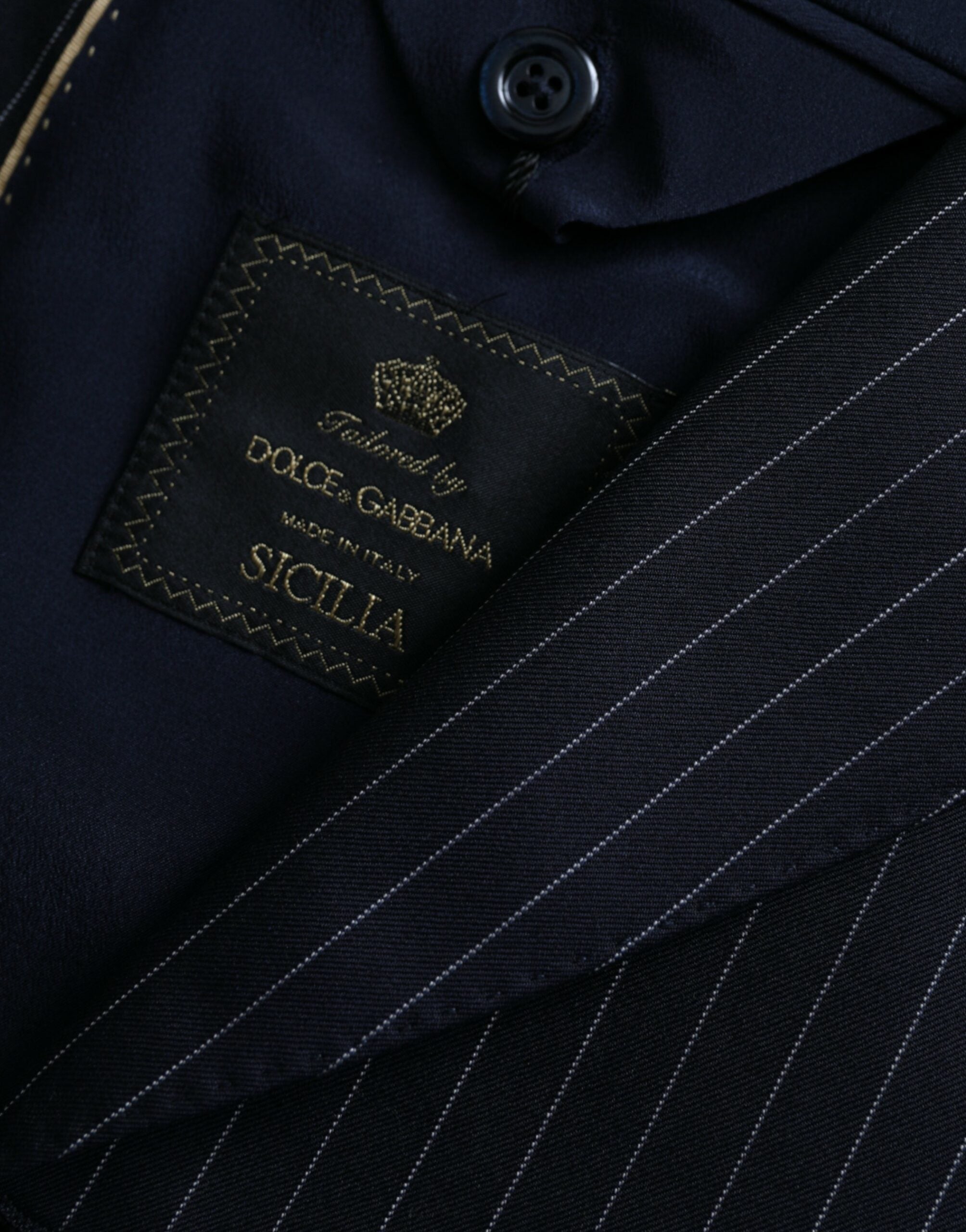 Dolce & Gabbana Svartrandig SICILIA Dubbelknäppt Kavaj