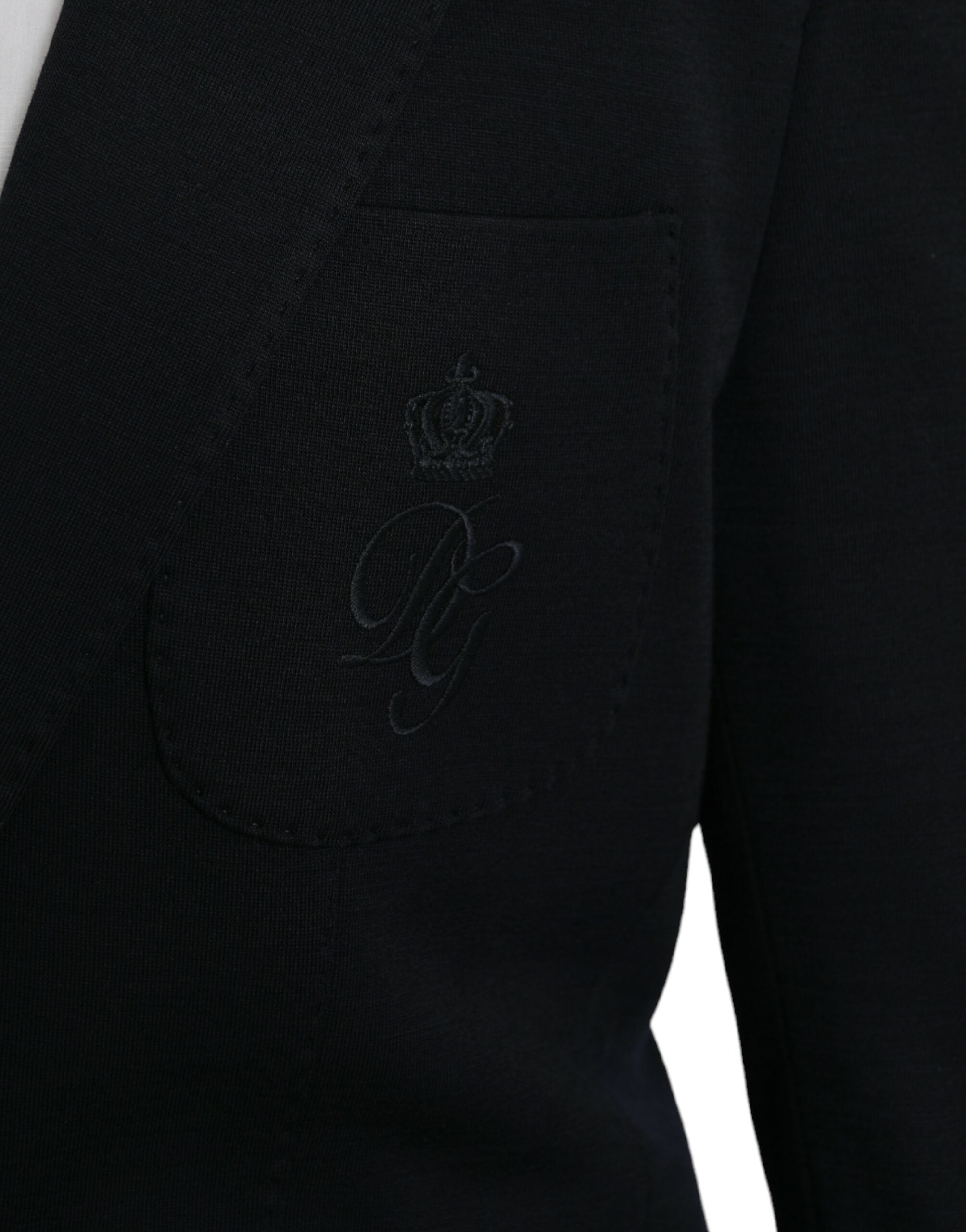 Dolce & Gabbana Svart Ullkavaj med Enkelknäppt Skydd