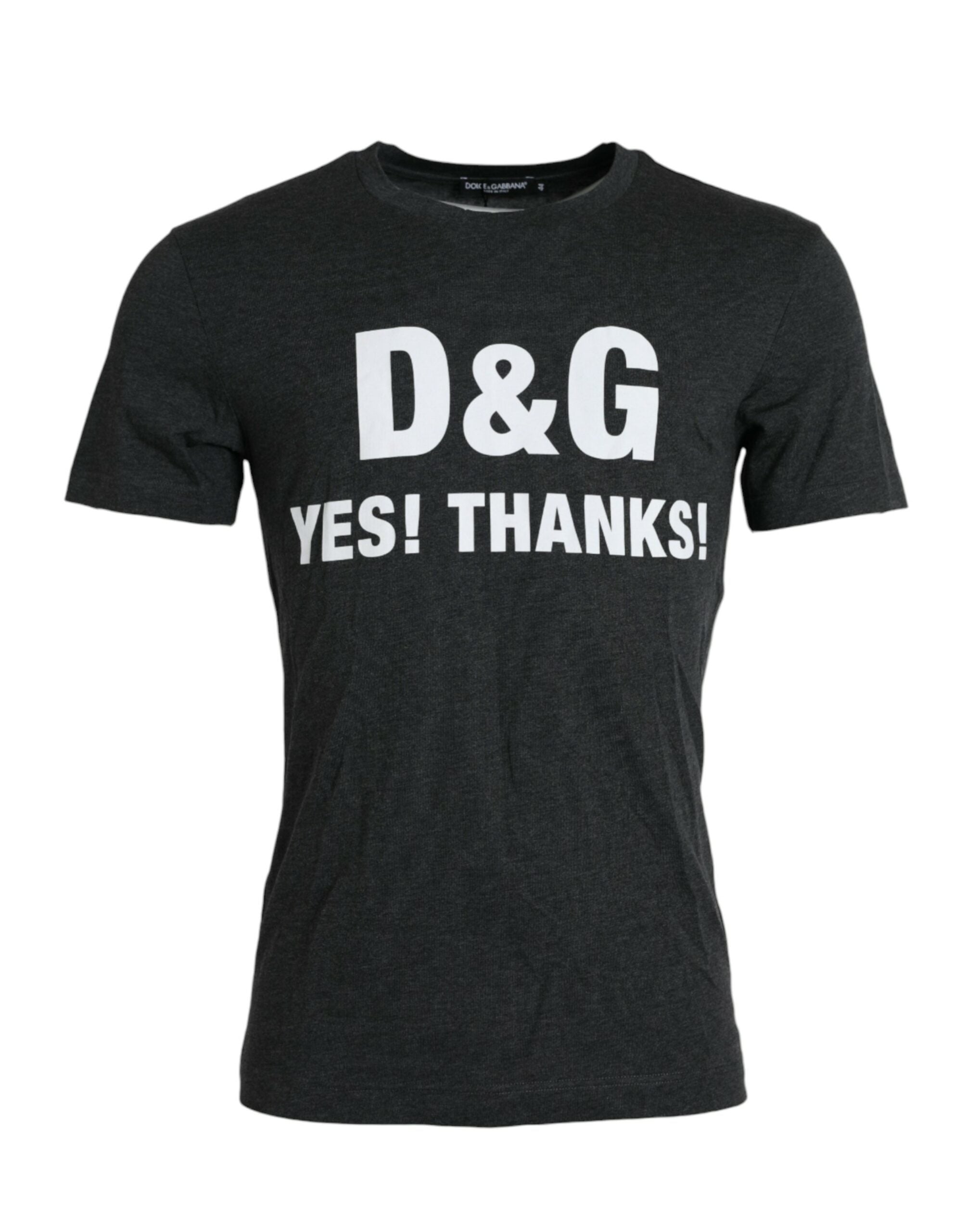 Dolce & Gabbana Grå Logotyptryck Rundringad Kortärmad T-shirt