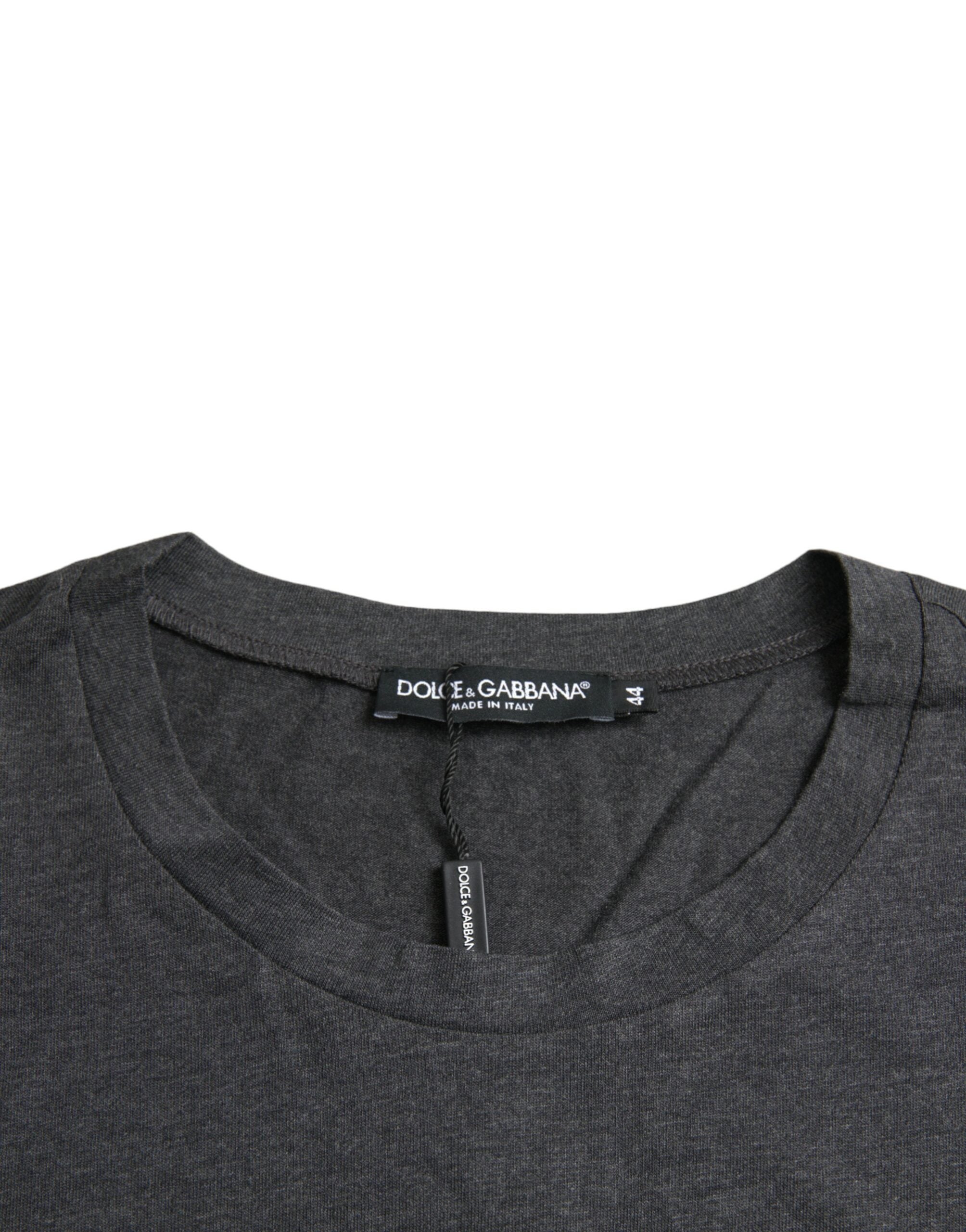 Dolce & Gabbana Grå Logotyptryck Rundringad Kortärmad T-shirt