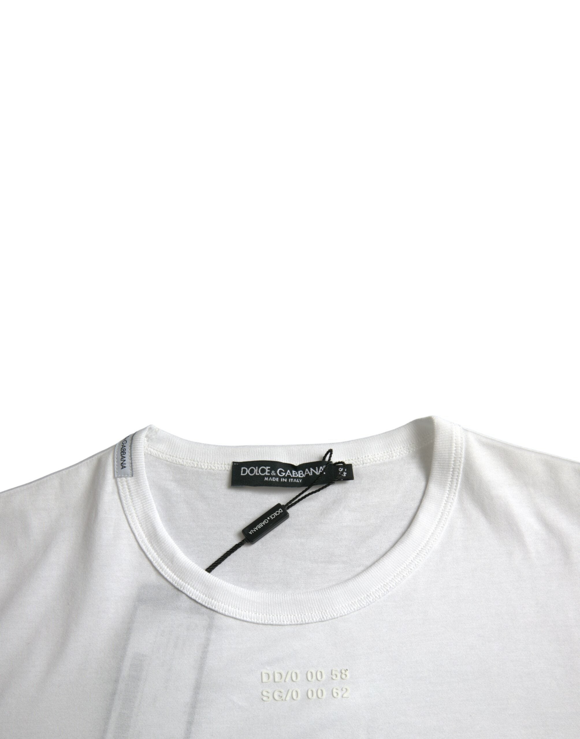 Dolce & Gabbana Vit bomulls-t-shirt med korta ärmar och fickor
