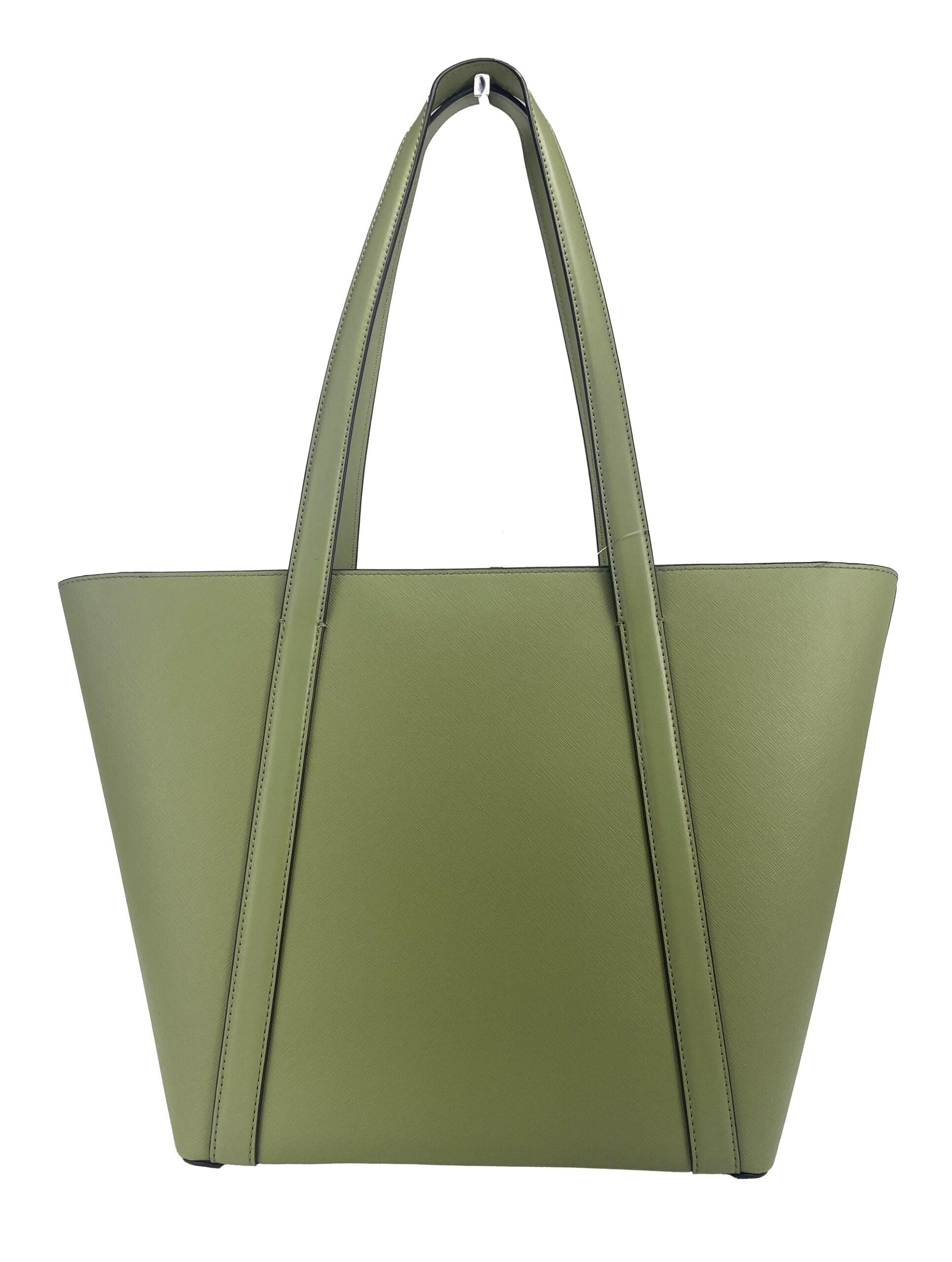 Michael Kors Stor Pratt Axelremsväska med Dragkedja Ljus Salvia