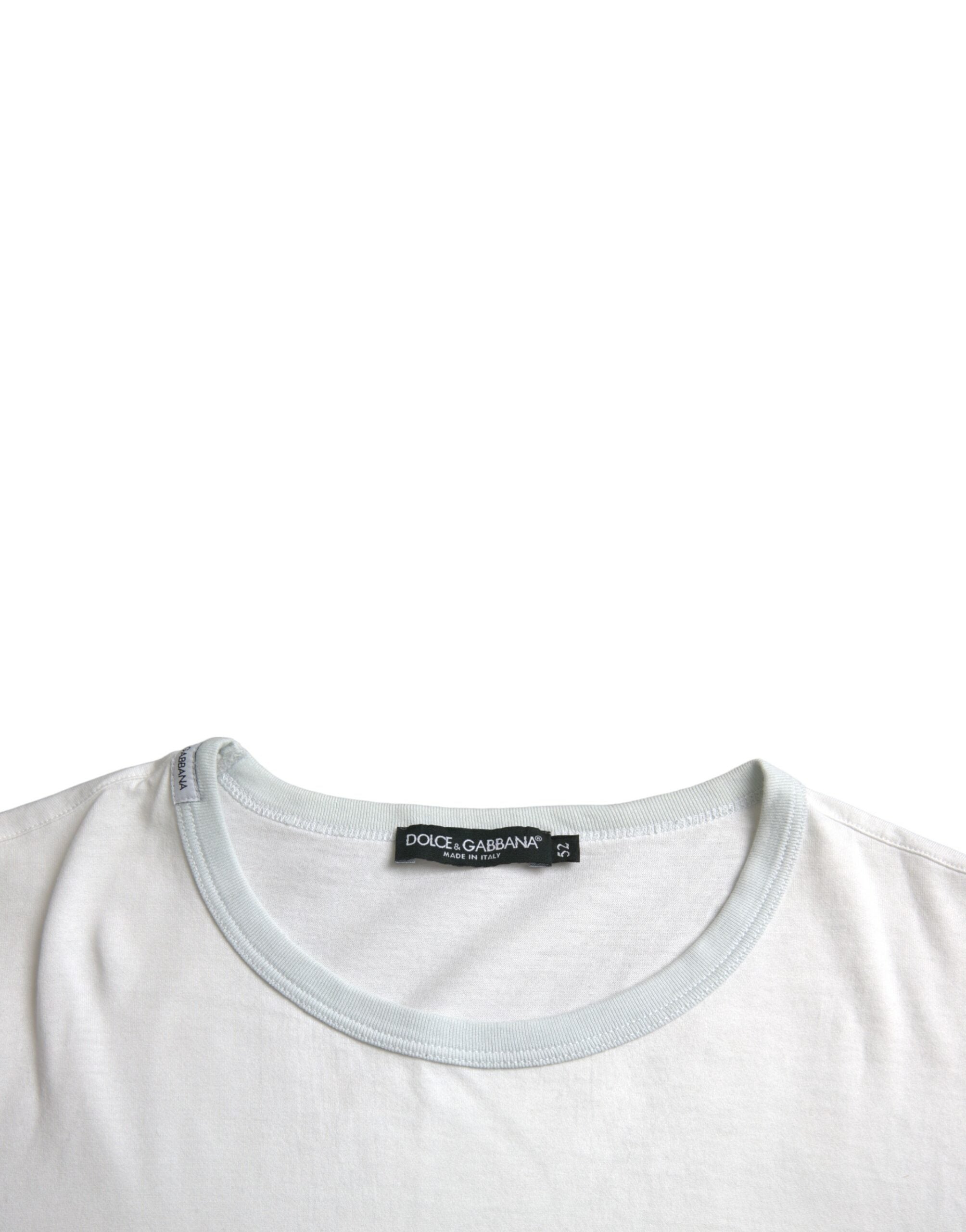 Dolce & Gabbana Vit bomulls-t-shirt med rund hals och kort ärm