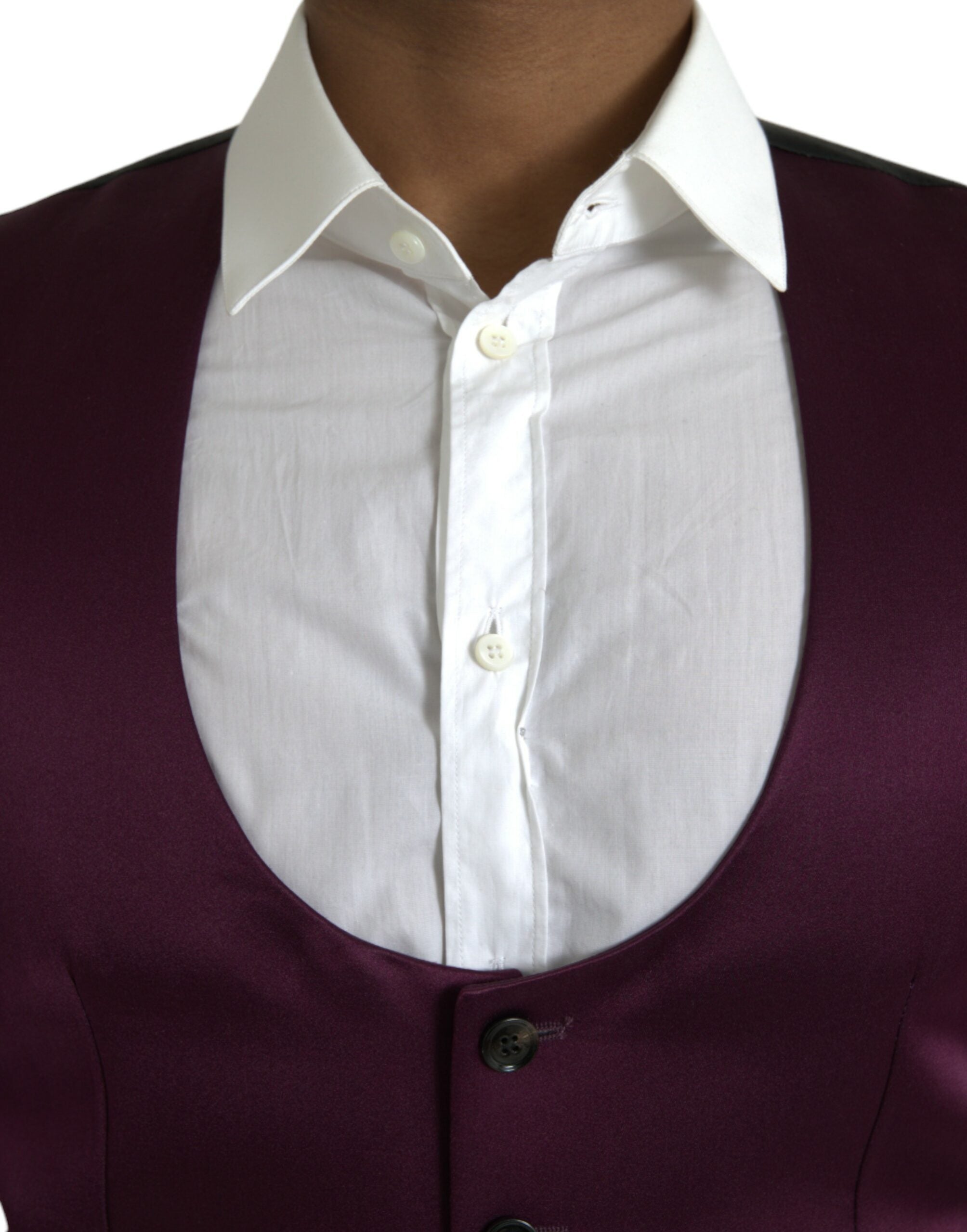 Dolce & Gabbana Rödbrun Satin Sidenväst Klänning Formell Väst