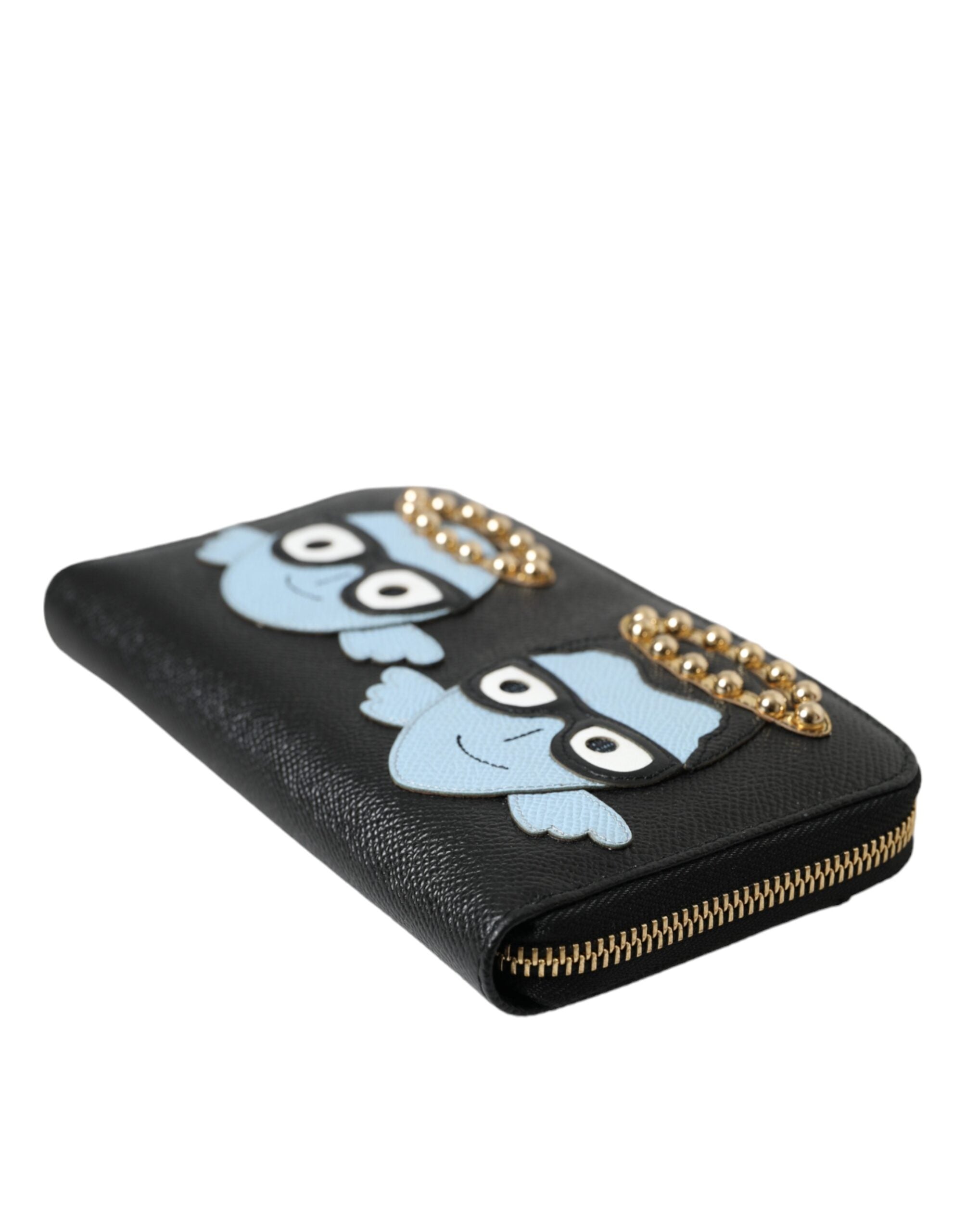 Dolce & Gabbana Black Blue Leather