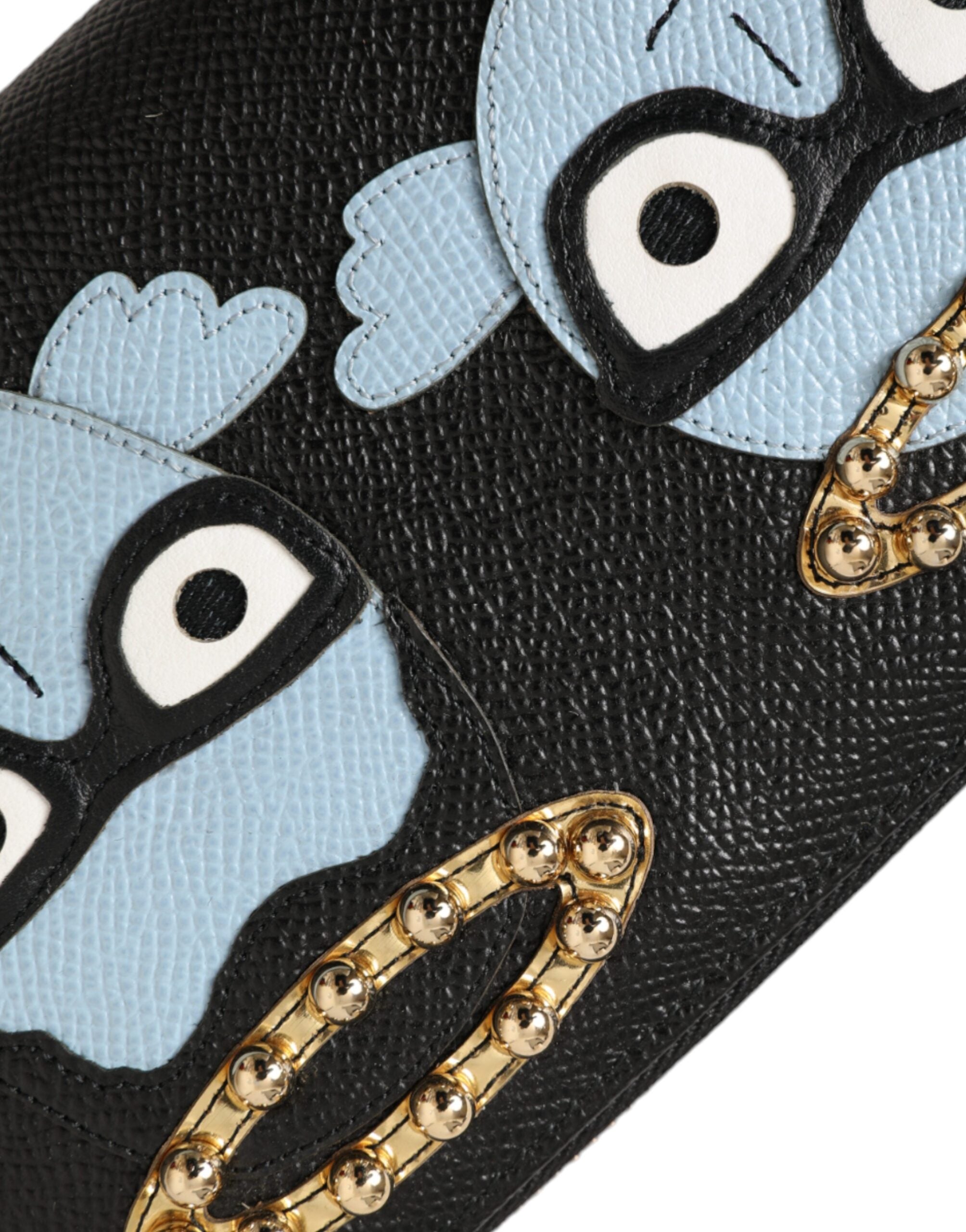 Dolce & Gabbana Black Blue Leather
