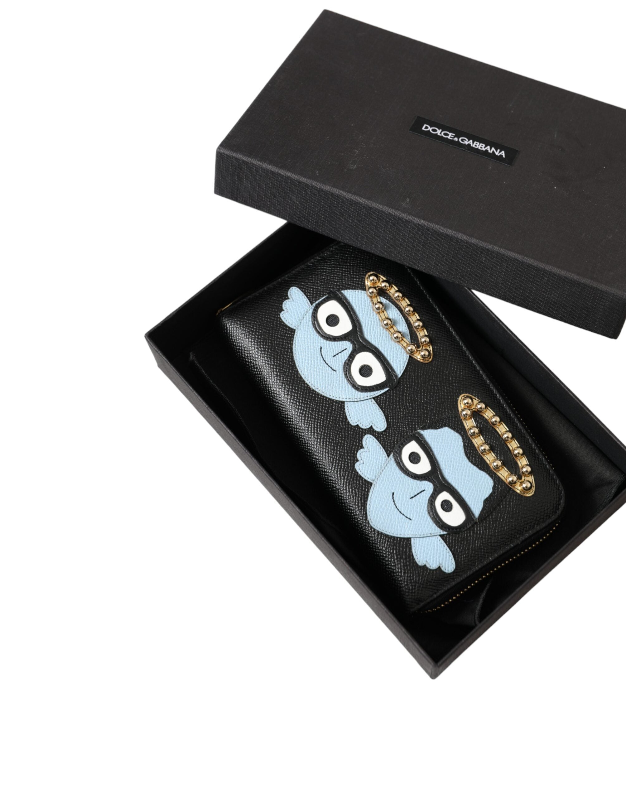 Dolce & Gabbana Black Blue Leather