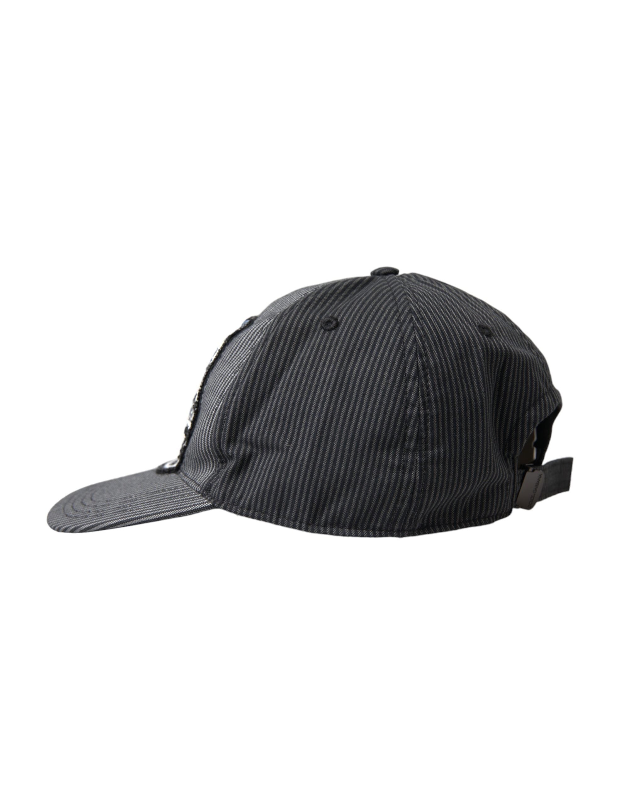 Dolce & Gabbana Svart Bomullsutsmyckad Baseballkeps Herr